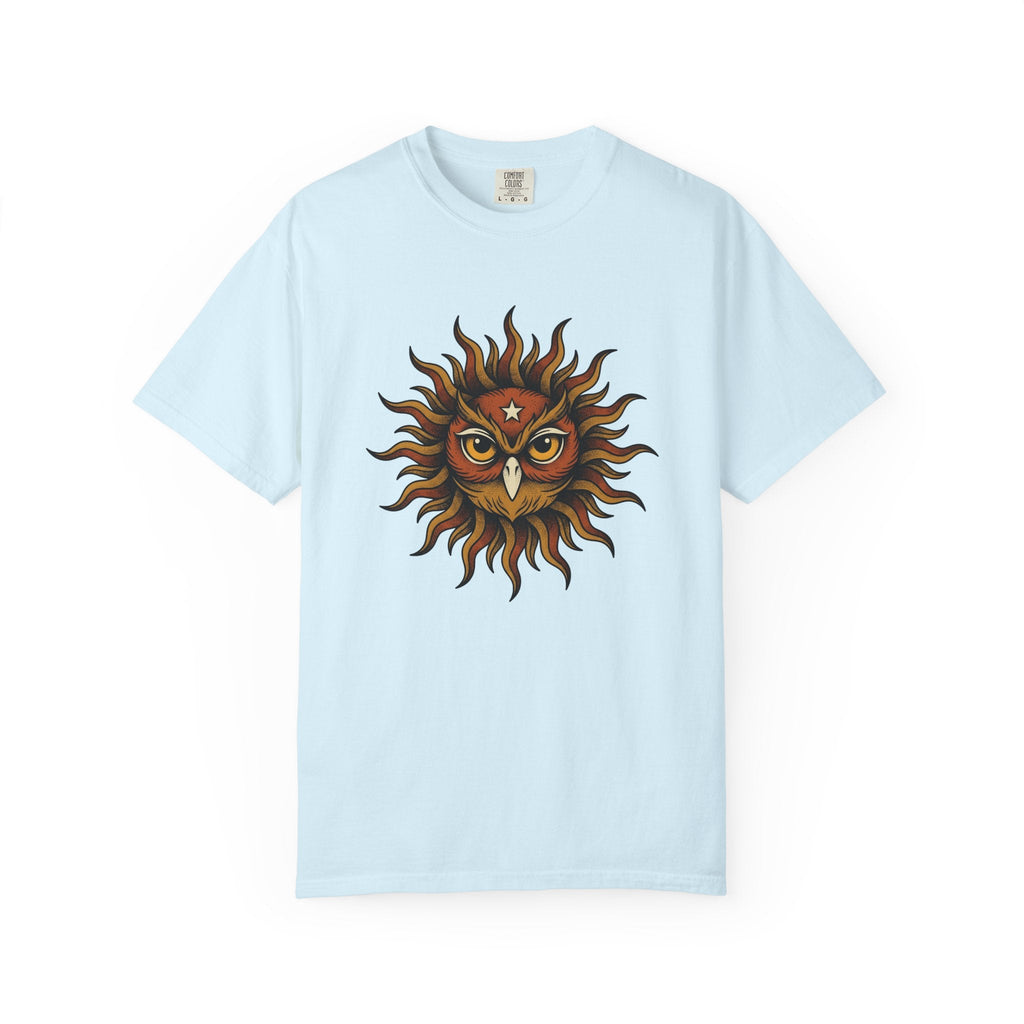 Owl Sun Shirt Bohemian Gift Women Line Art Tee Hoot T-Shirt product image 2