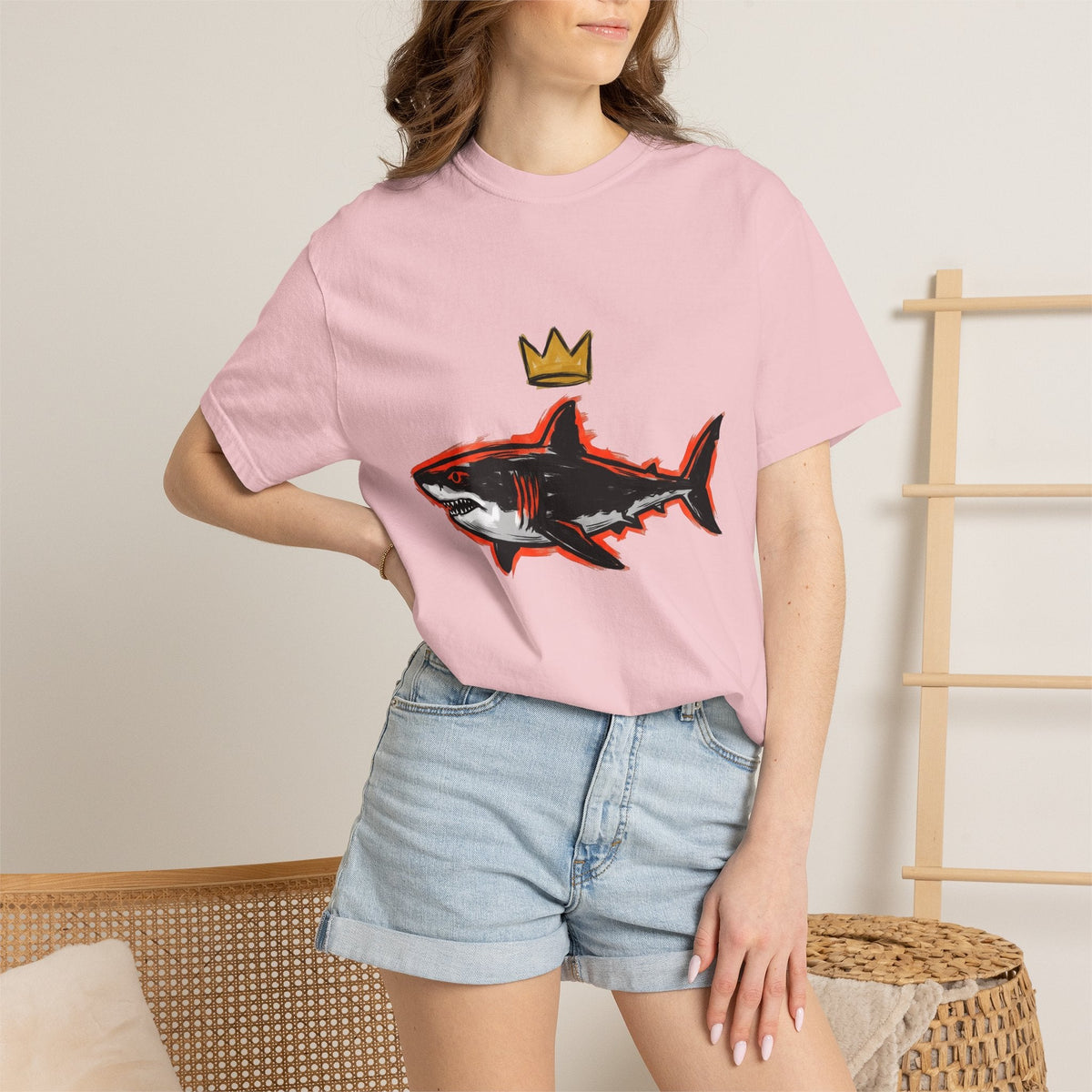 Great White Crown Shirt Shark Fauna Unisex Gift Flat Design product image 12