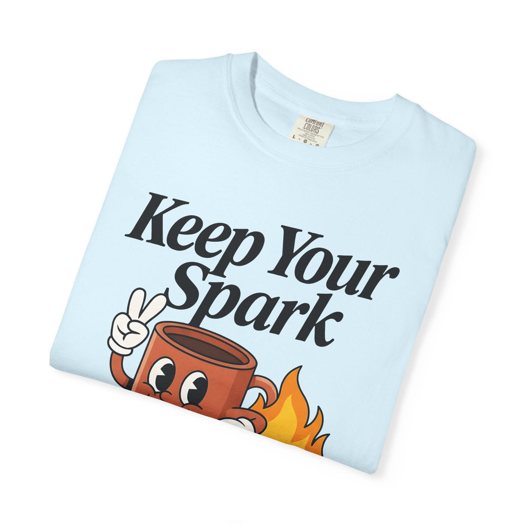 Coffee Cup Fire Shirt Cute Brew Unisex Gift Comic Tee Coffee Cup T-Shirt Kawaii