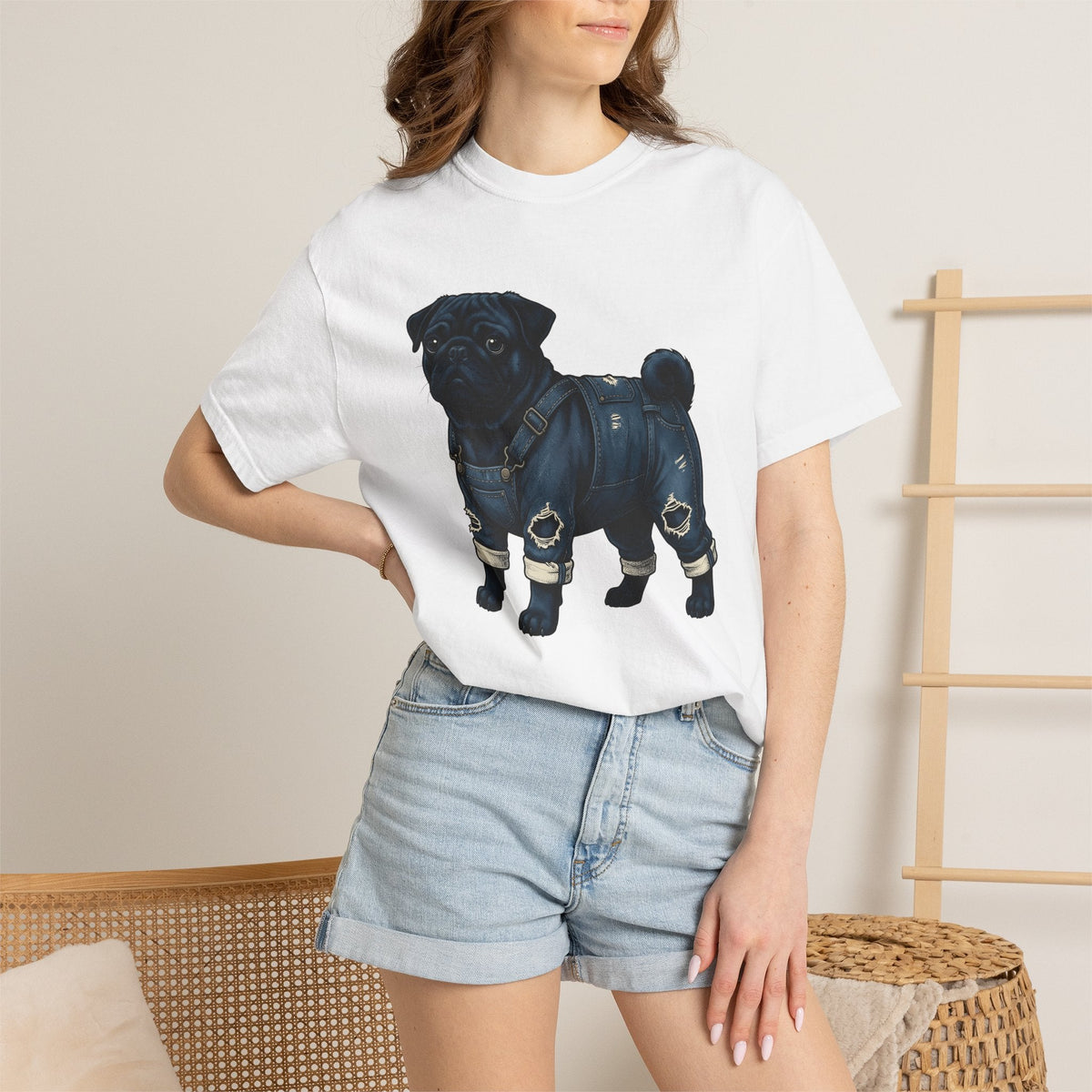 Pug Dog Shirt Fashion Unisex Gift Hand Drawn Tee Poodle product image 6