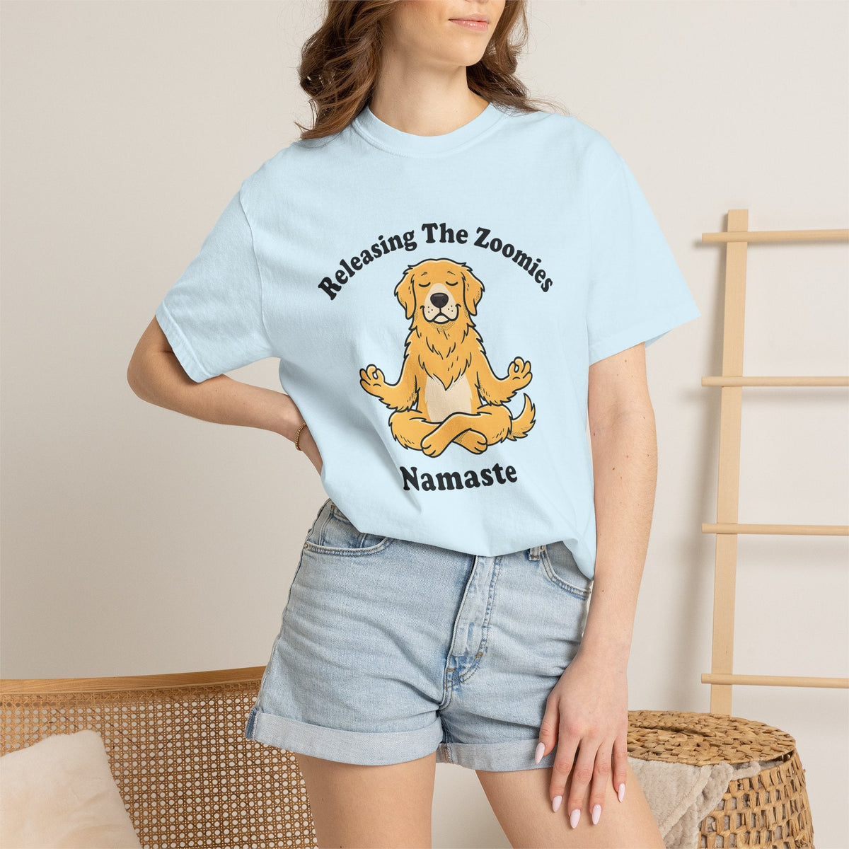 Zen Dog Shirt Yoga Fitness Unisex Gift Illustration Tee product image 9