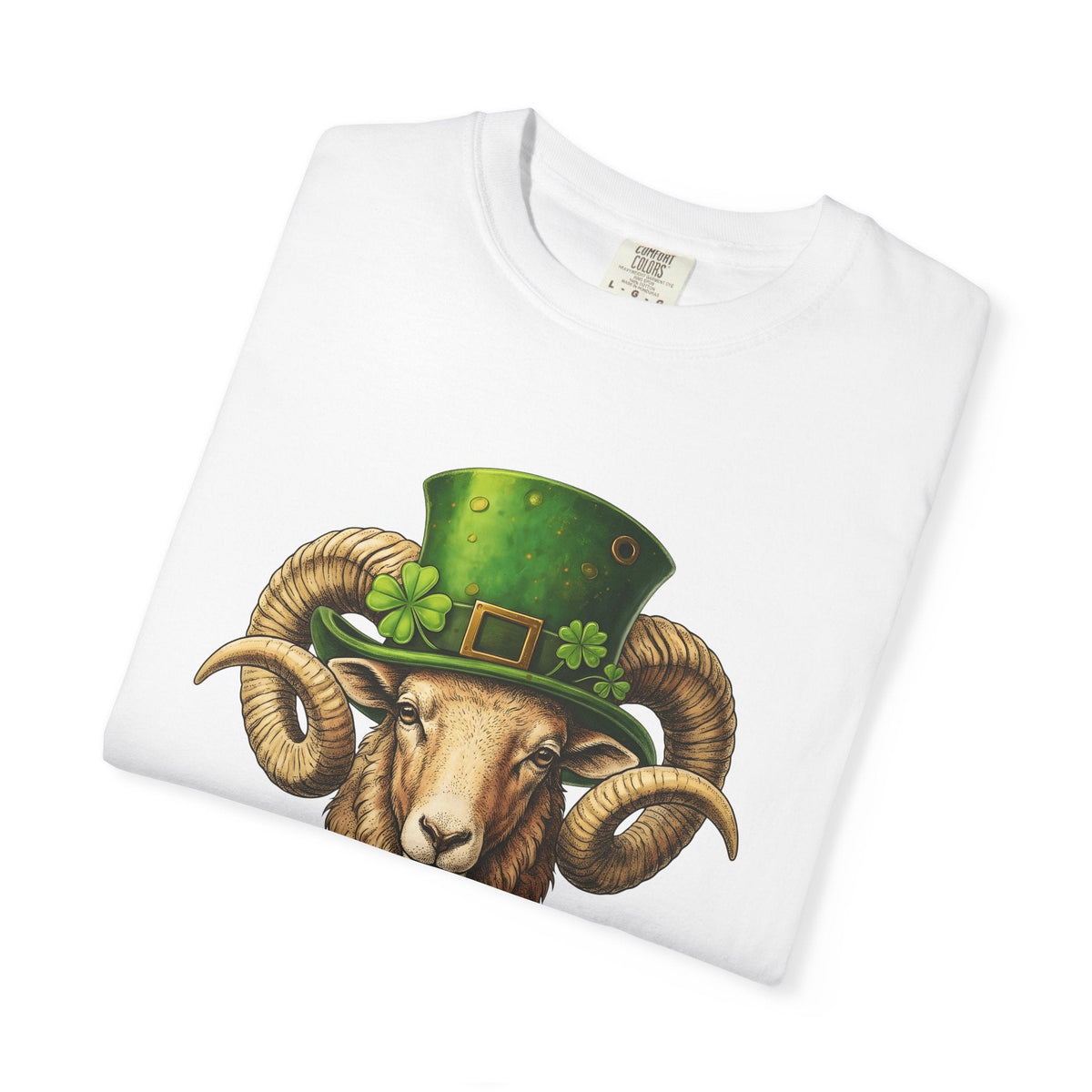 Ram Leprechaun Hat Shirt St Patrick's Day Creatures Unisex Gift Old School Tee