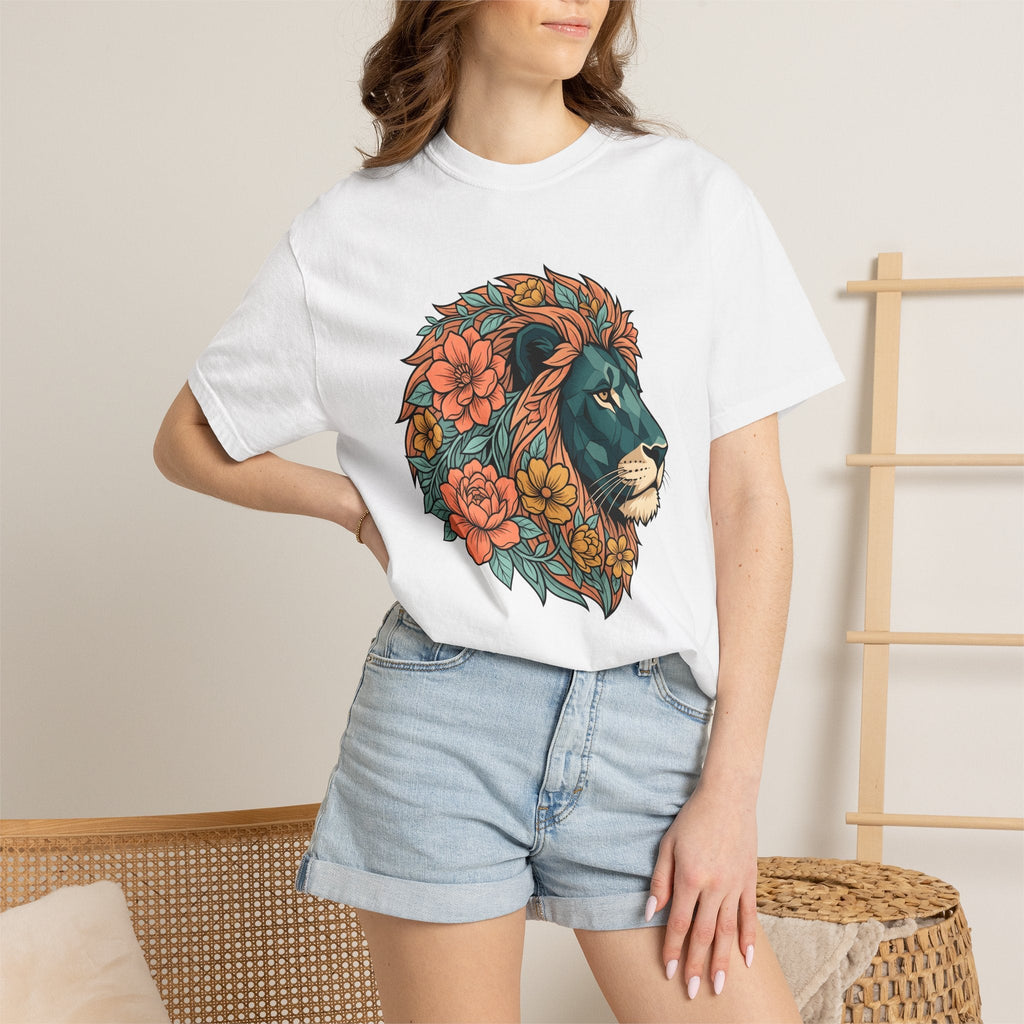Lion Flower Shirt Animals & Flowers Nature Unisex Gift product image 6