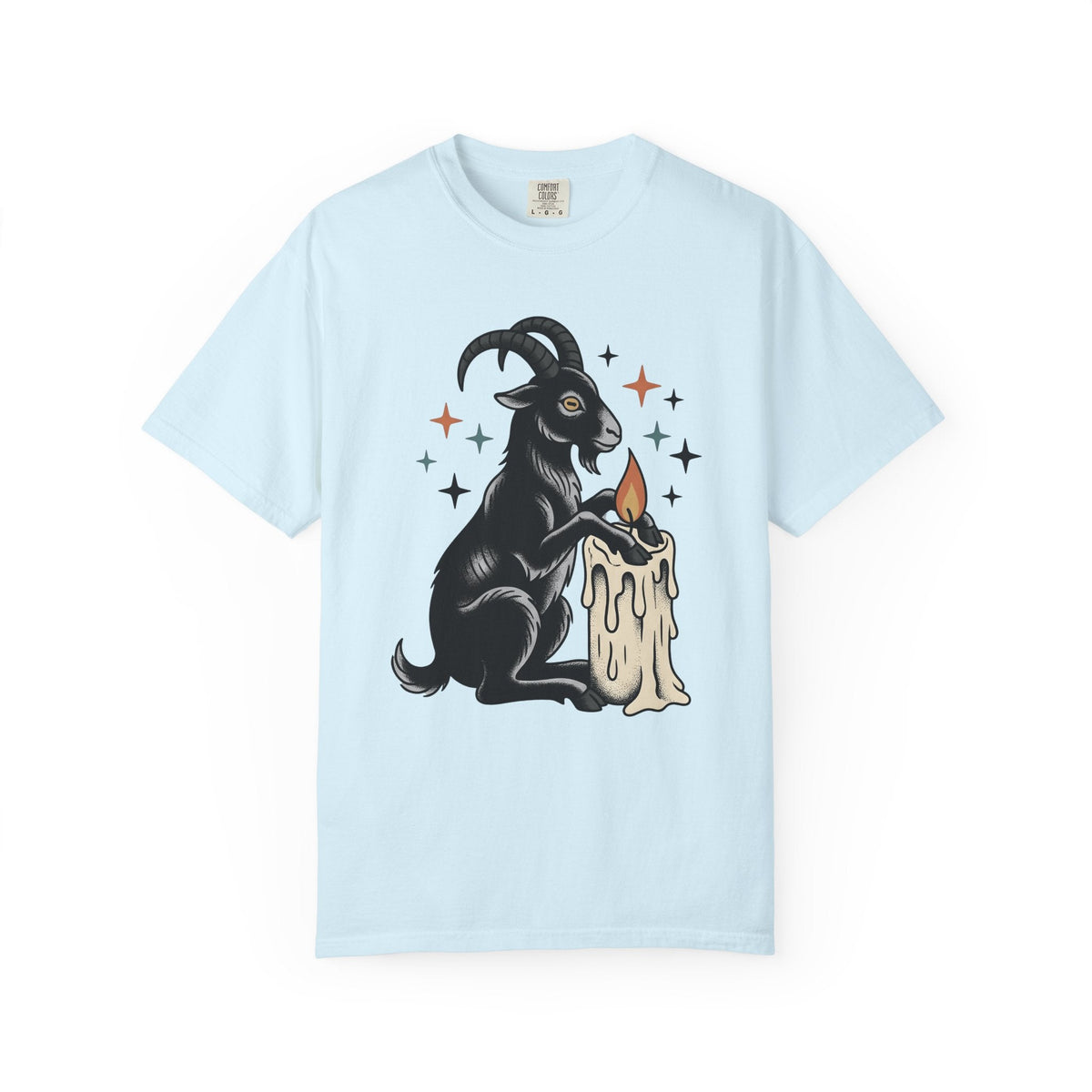 Goat Candle Shirt Boho Chic Gothic Unisex Gift Tattoo Tee product image 2