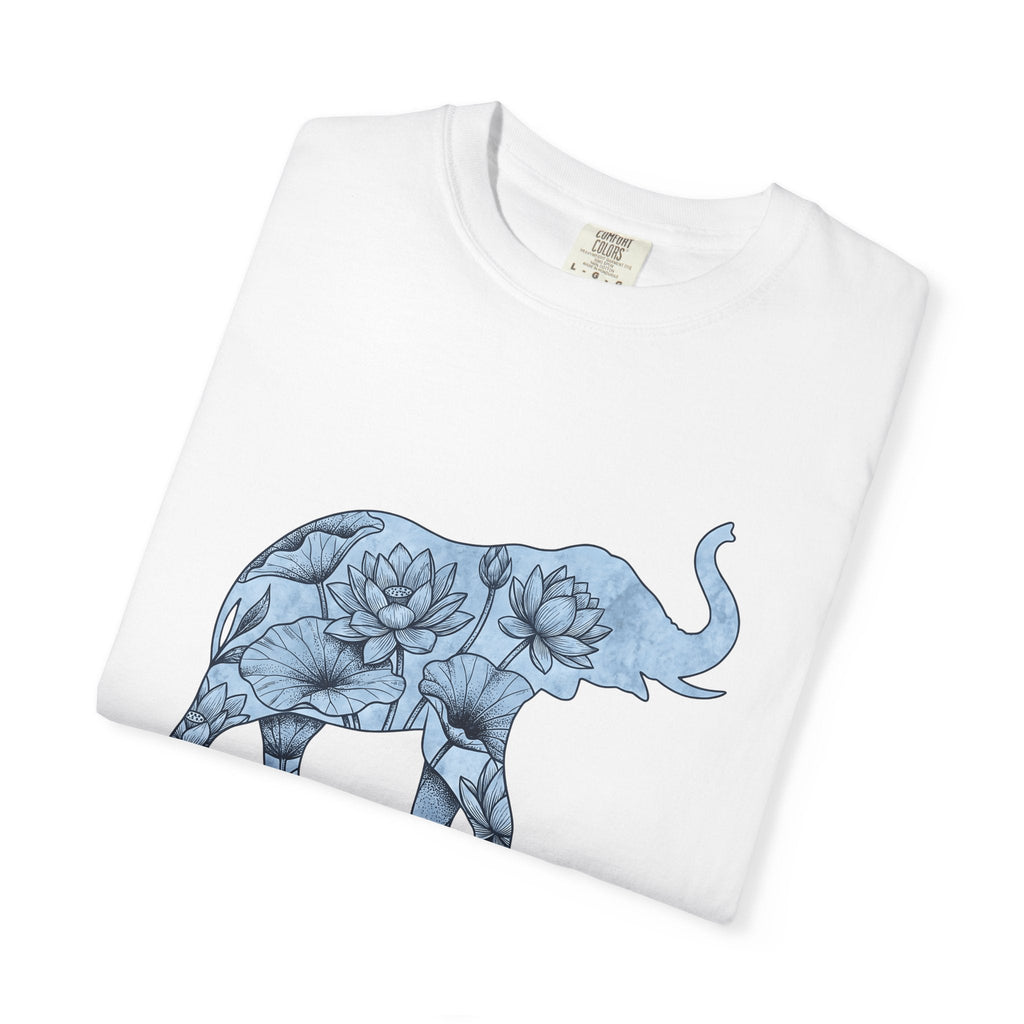 Elephant Flower Shirt Animals & Flowers Outdoors Gift Women product image 5