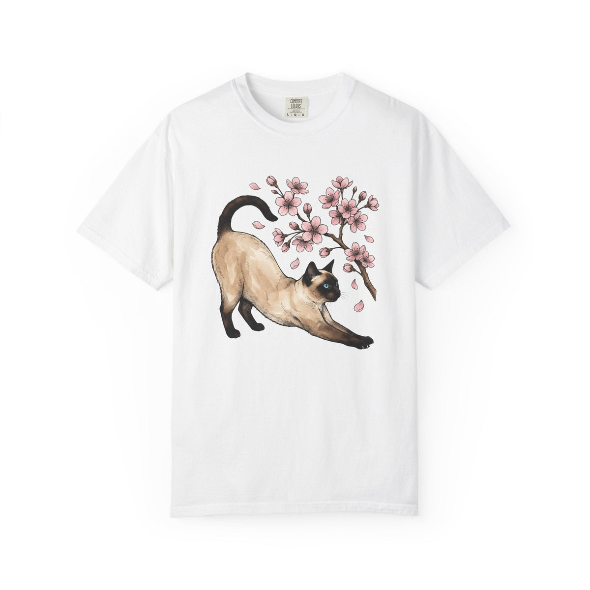 Siamese Kitten Shirt Cat Flower Unisex Gift Painting Tee product image 1