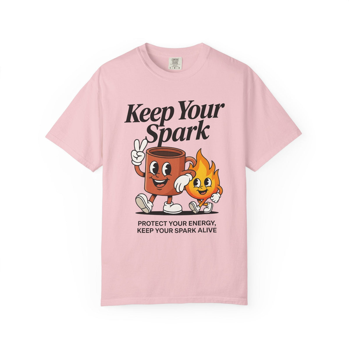 Coffee Cup Fire Shirt Cute Brew Unisex Gift Comic Tee Coffee Cup T-Shirt Kawaii