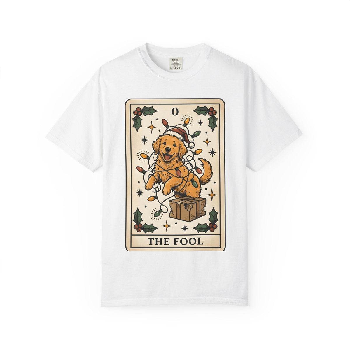 Golden Retriever Fairy Lights Retro T-Shirt – Christmas Dog product image 1