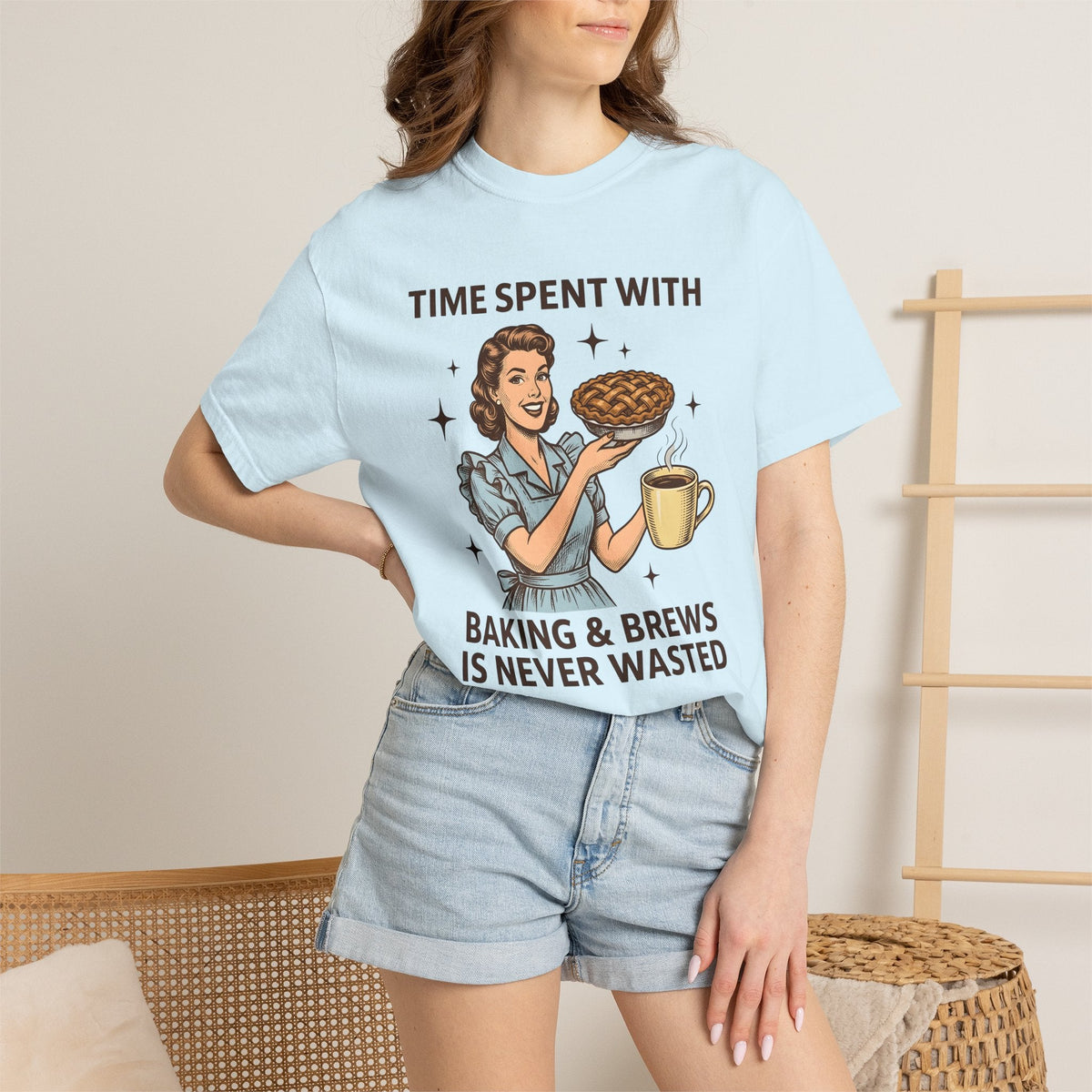 Woman Pie Coffee Shirt Baking Gift for Women Vintage Tee product image 9