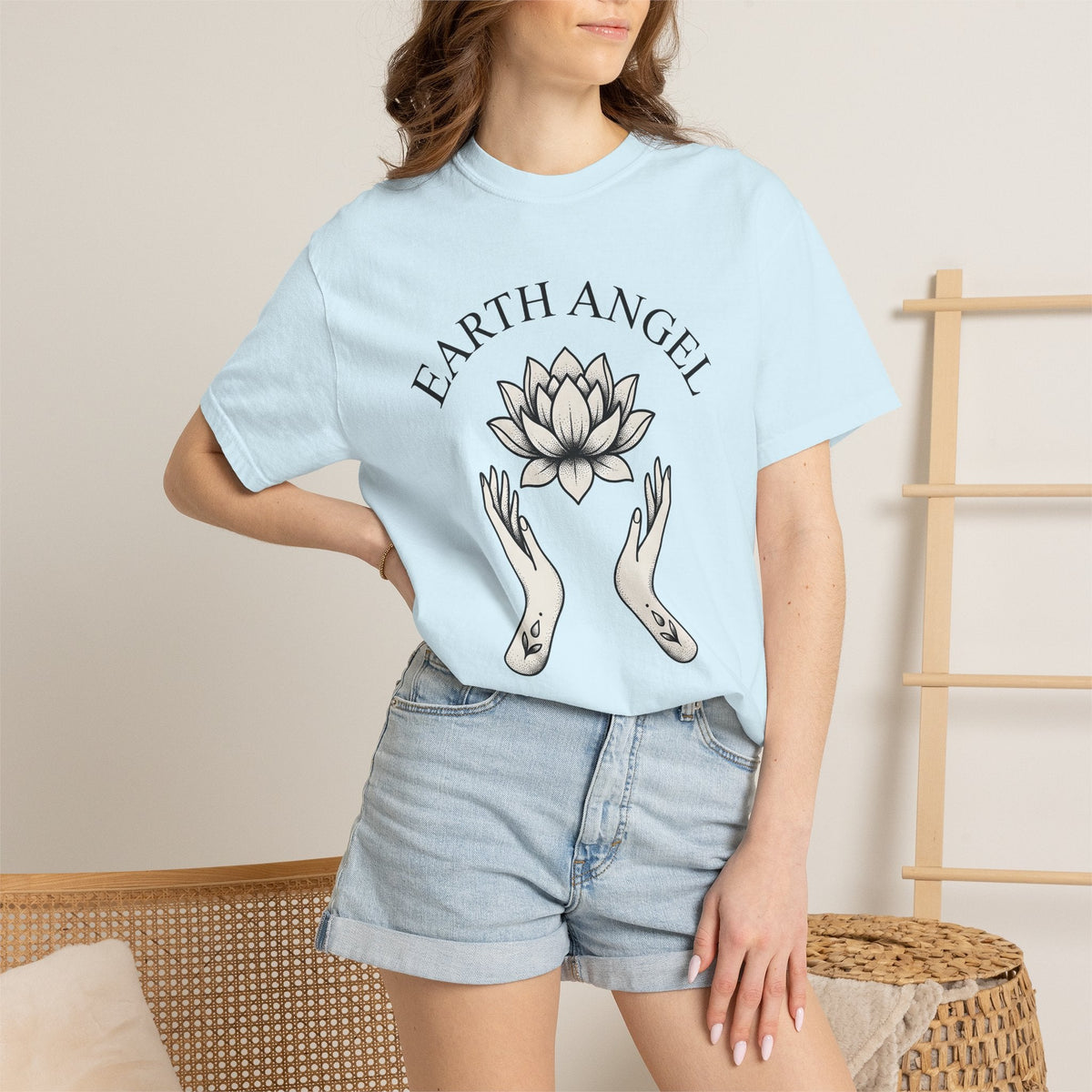 Lotus Hands Shirt Boho Chic Yoga Gift Women Minimalist Tee product image 9