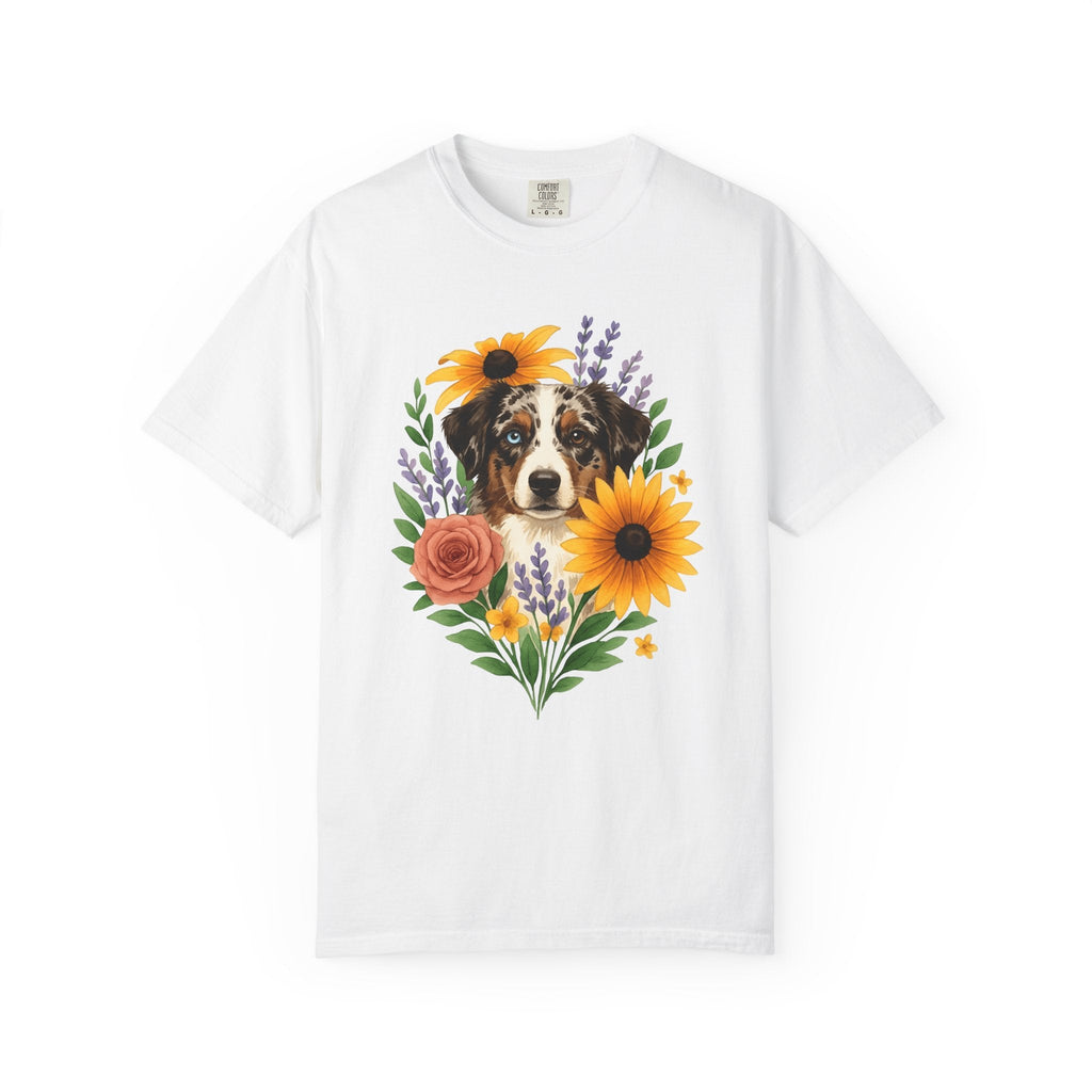 Aussie Breed Shirt Dog Bouquet Gift Women Painterly Tee product image 1