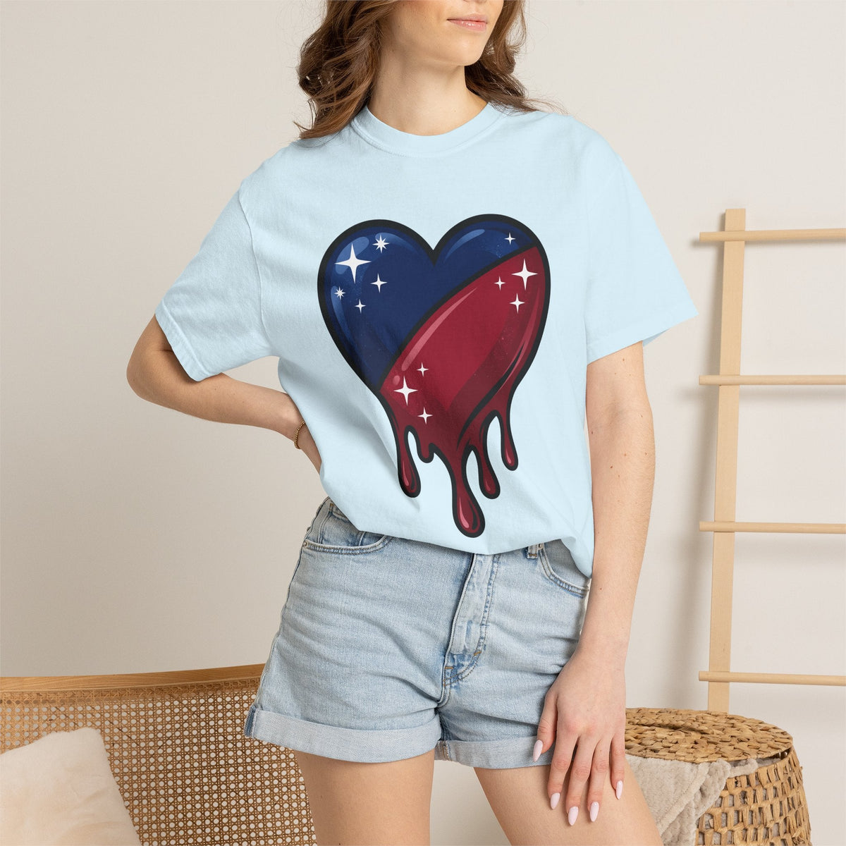 Patriotic Heart Shirt 4th Of July Unisex Gift Bold Graphic product image 9