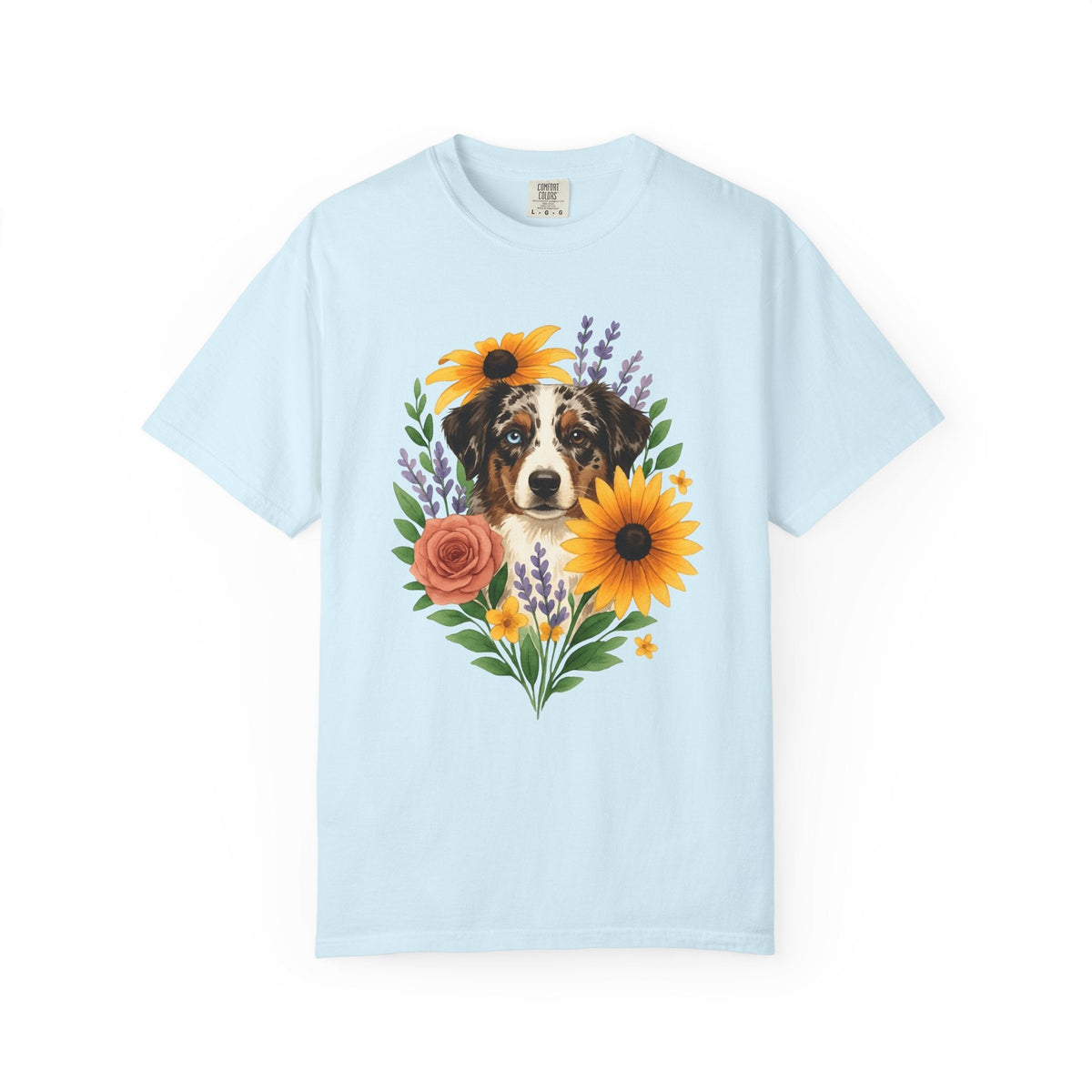 Aussie Breed Shirt Dog Bouquet Gift Women Painterly Tee product image 2
