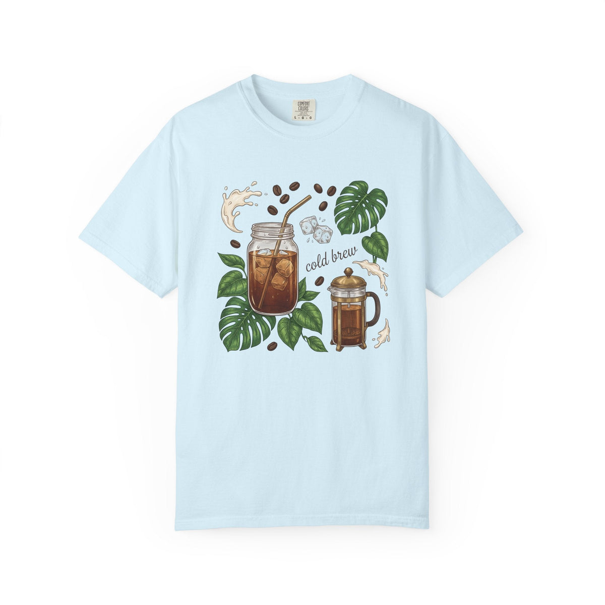 Iced Coffee Jar Shirt Coffee Foodie Unisex Gift Hand Drawn Tee Cold Brew T-Shirt