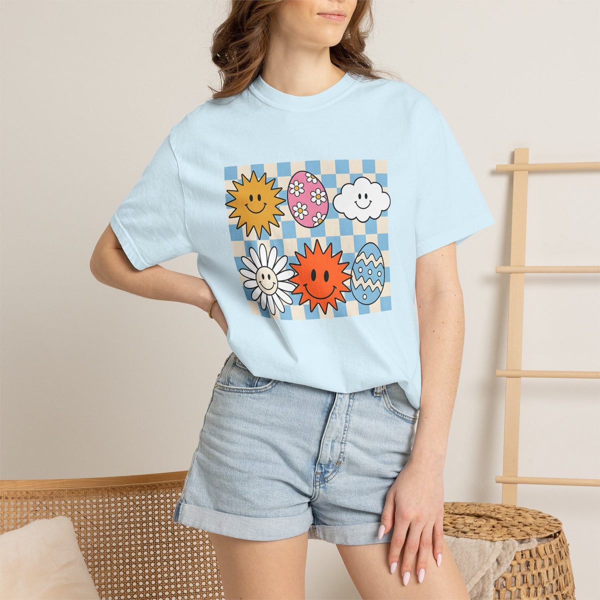Smiley Faces Shirt Easter Spring Unisex Gift Cartoon Tee product image 9