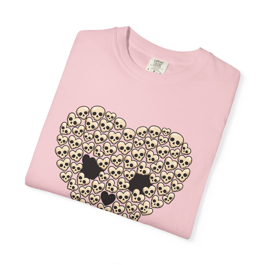 Skull Heart Shirt Valentines Day Emo Unisex Gift Comic Tee product image 12