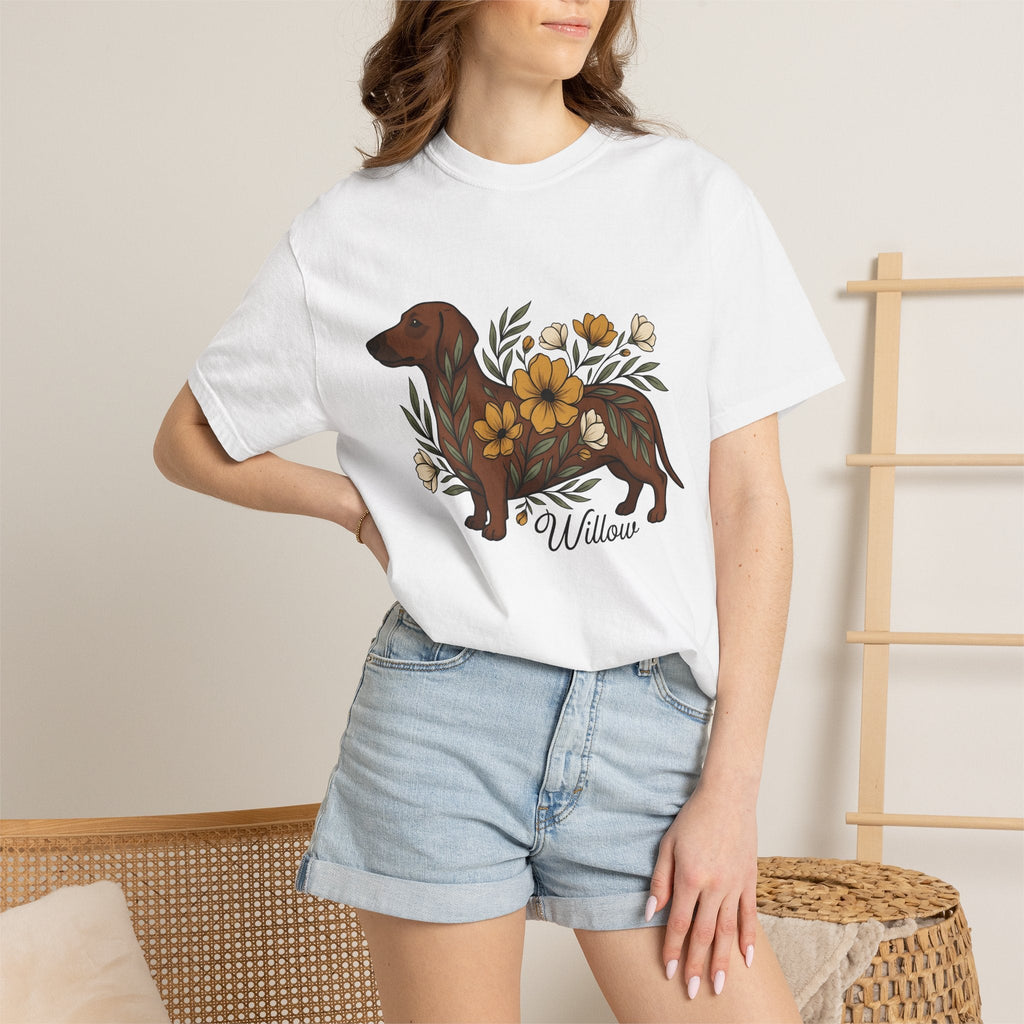 Dachshund Hound Shirt Dog Bouquet Unisex Gift Vintage Tee product image 6