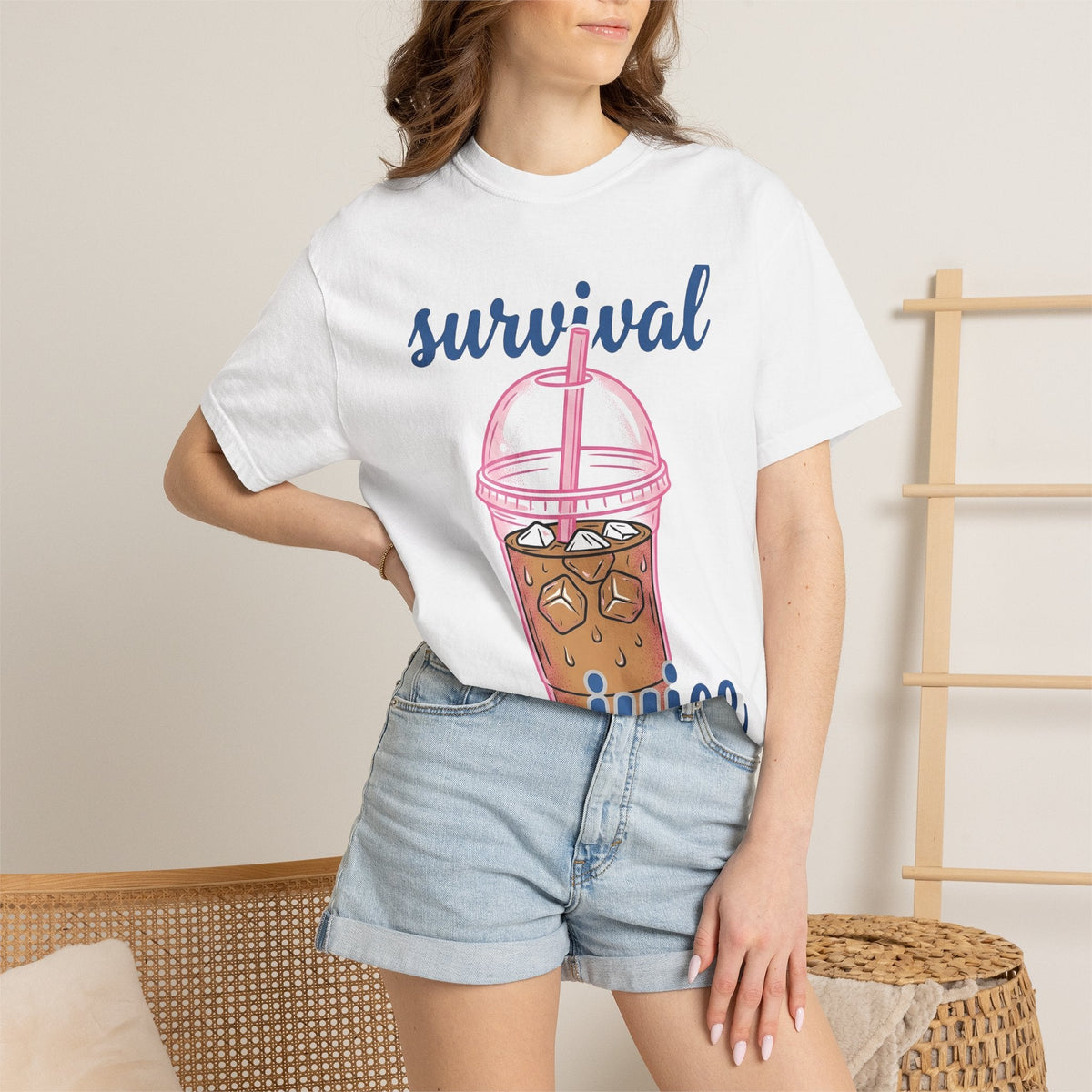 Iced Coffee Cup Shirt Coffee Humor Unisex Gift Cartoon Tee Coffee Mug T-Shirt