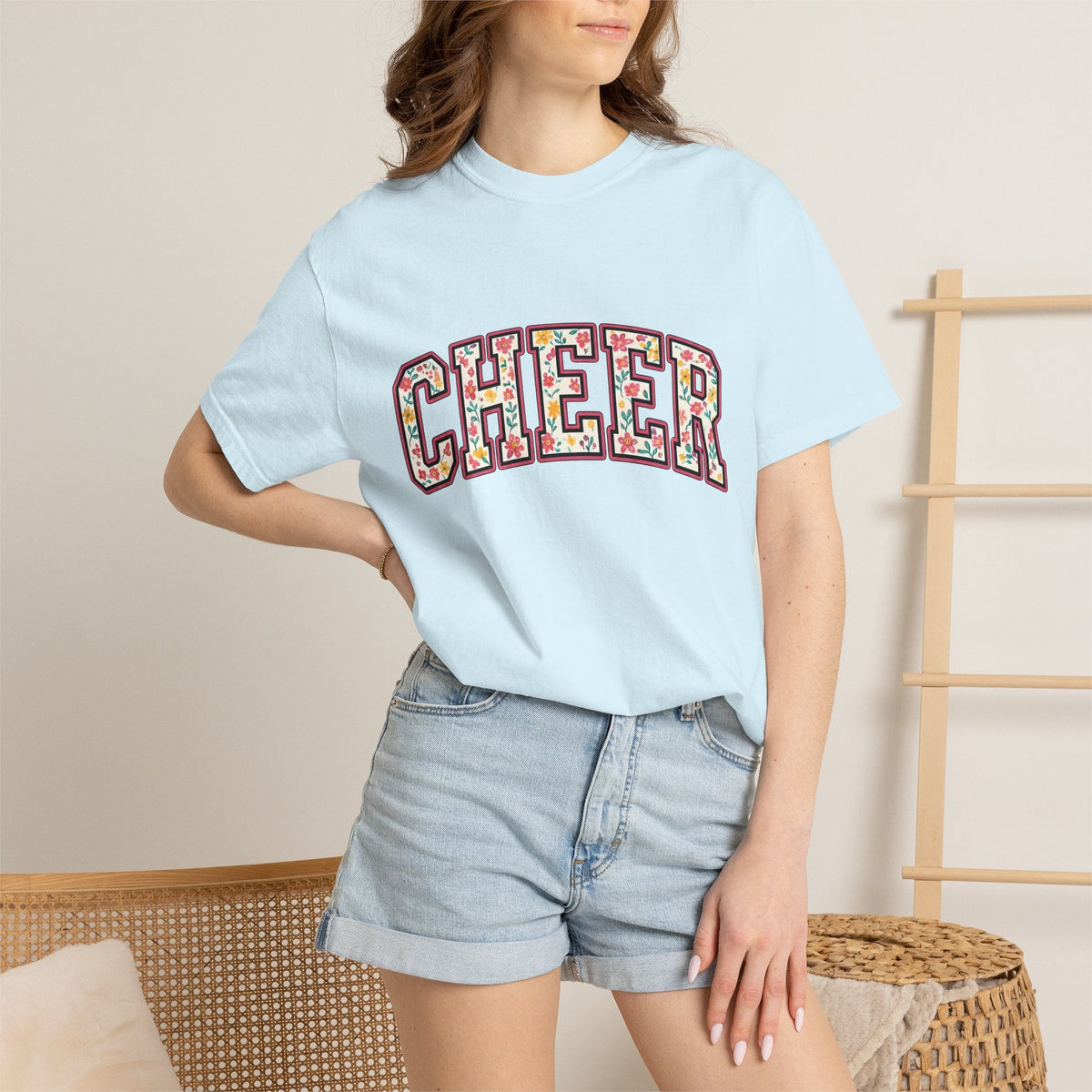 Varsity Blossom Text Shirt Cheer Petals Gift Women Heavy product image 9