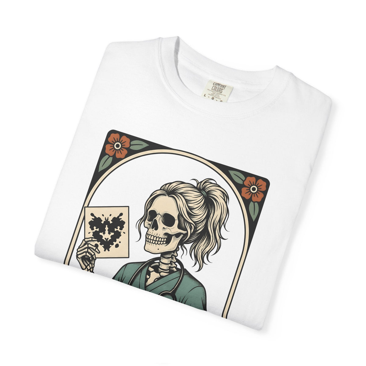 Skull Nurse Shirt Healthcare Gift Women Traditional Tee product image 6