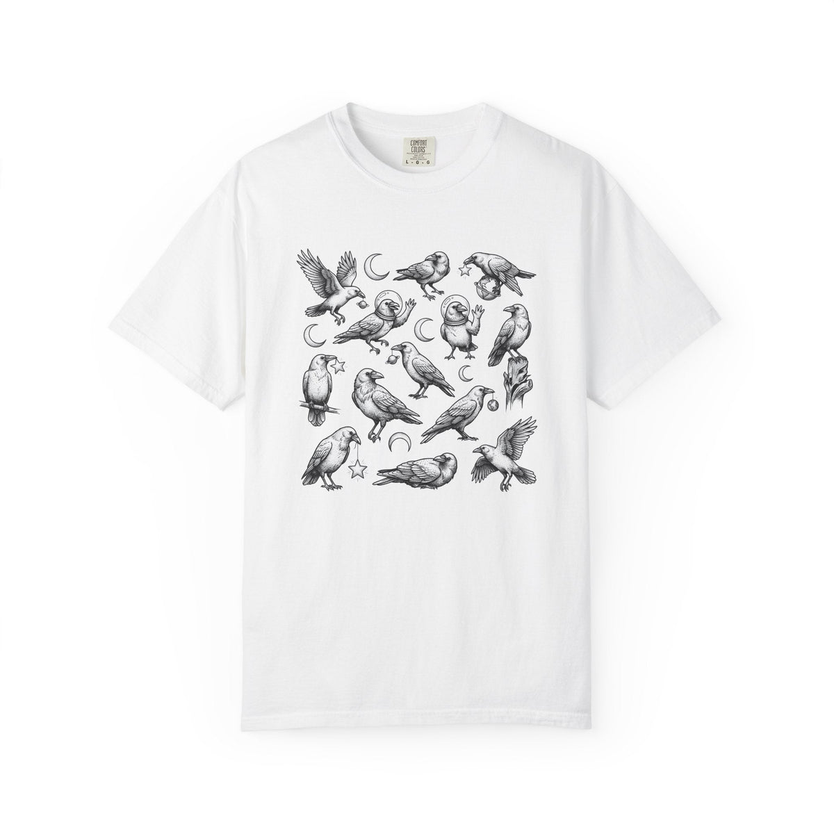 Raven Graphic Shirt Animals Gothic Unisex Gift Tattoo Style product image 1