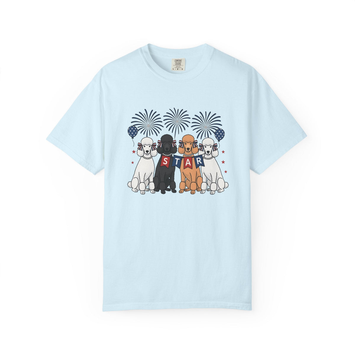 Poodle Dogs Shirt Dog Independence Gift Women Caricature product image 2