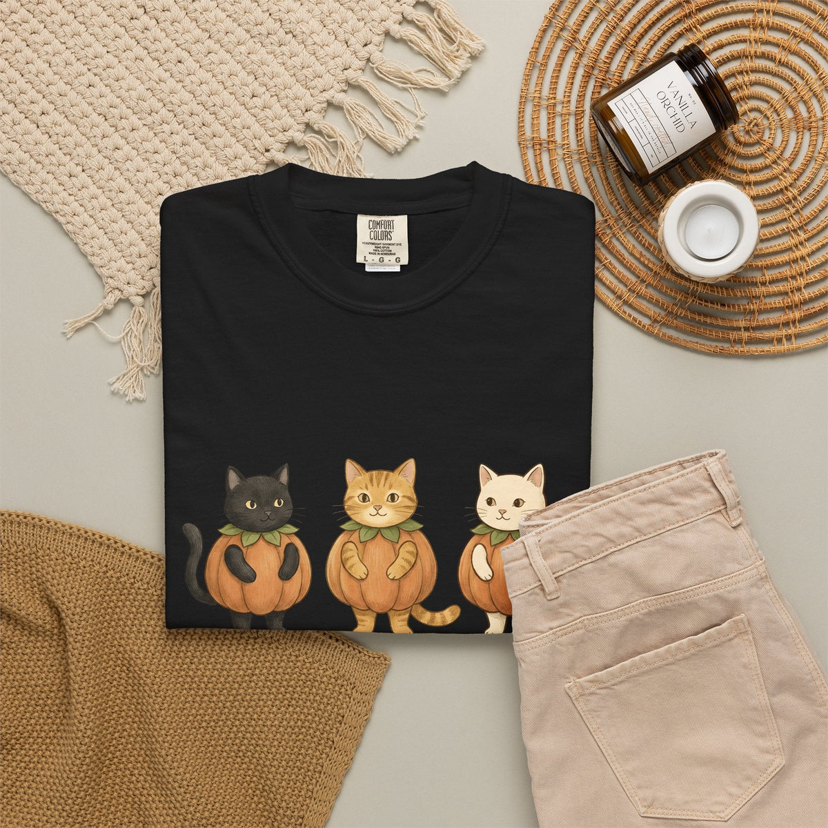 Cat Pumpkin Shirt Halloween Unisex Gift Kawaii Tee Gourd product image 16