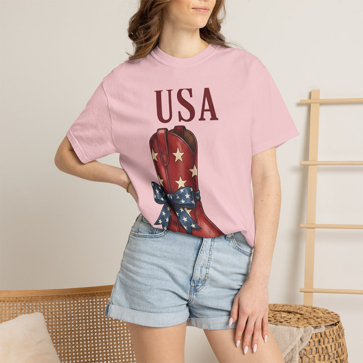 Western Boot Shirt America Cowboy Unisex Gift Retro Tee product image 12