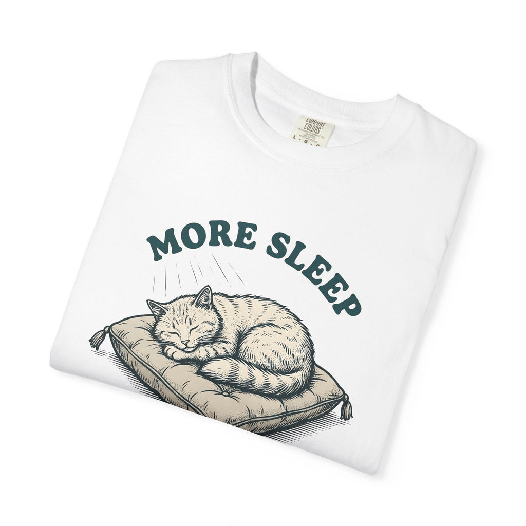 Sleeping Cat Shirt Animal Unisex Gift Hand Drawn Tee Kitten product image 5
