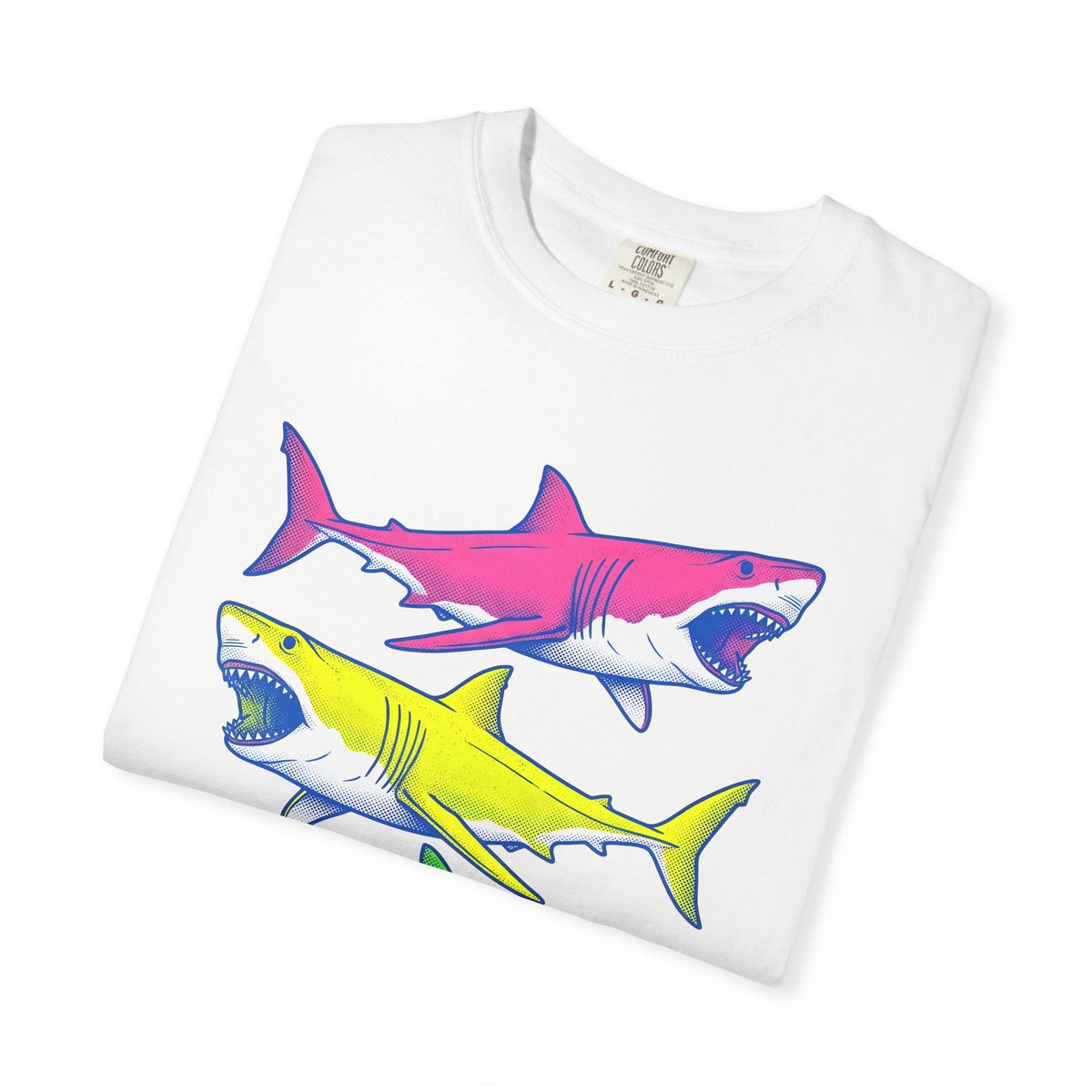 Bright Shark Shirt Ocean Sea Life Unisex Gift Comic Tee product image 5