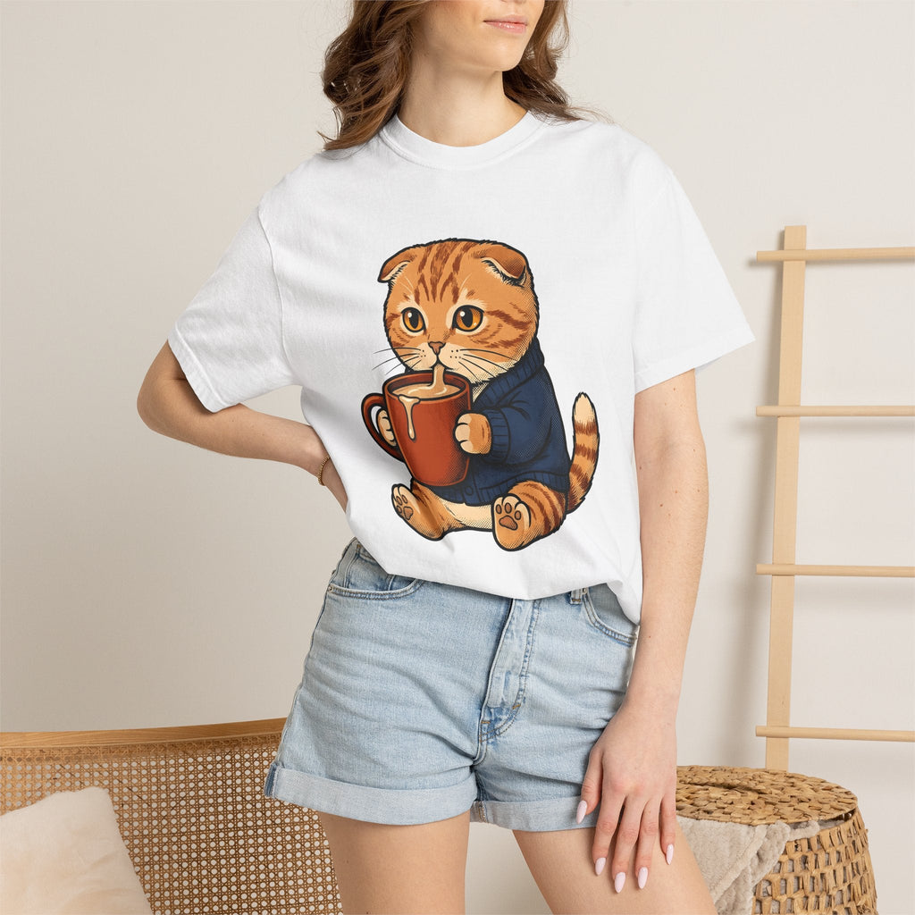 Feline Mocha Shirt Coffee Wildlife Unisex Gift Sweet Tee product image 6