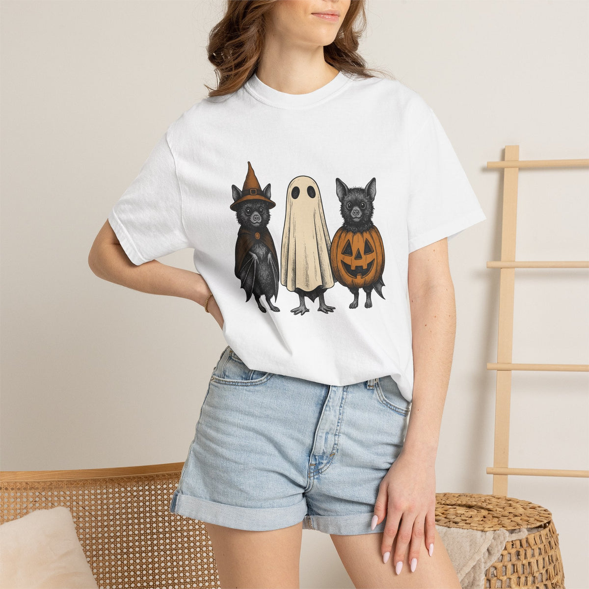 Bat Outfit Shirt Halloween Wildlife Unisex Gift Retro Tee product image 7