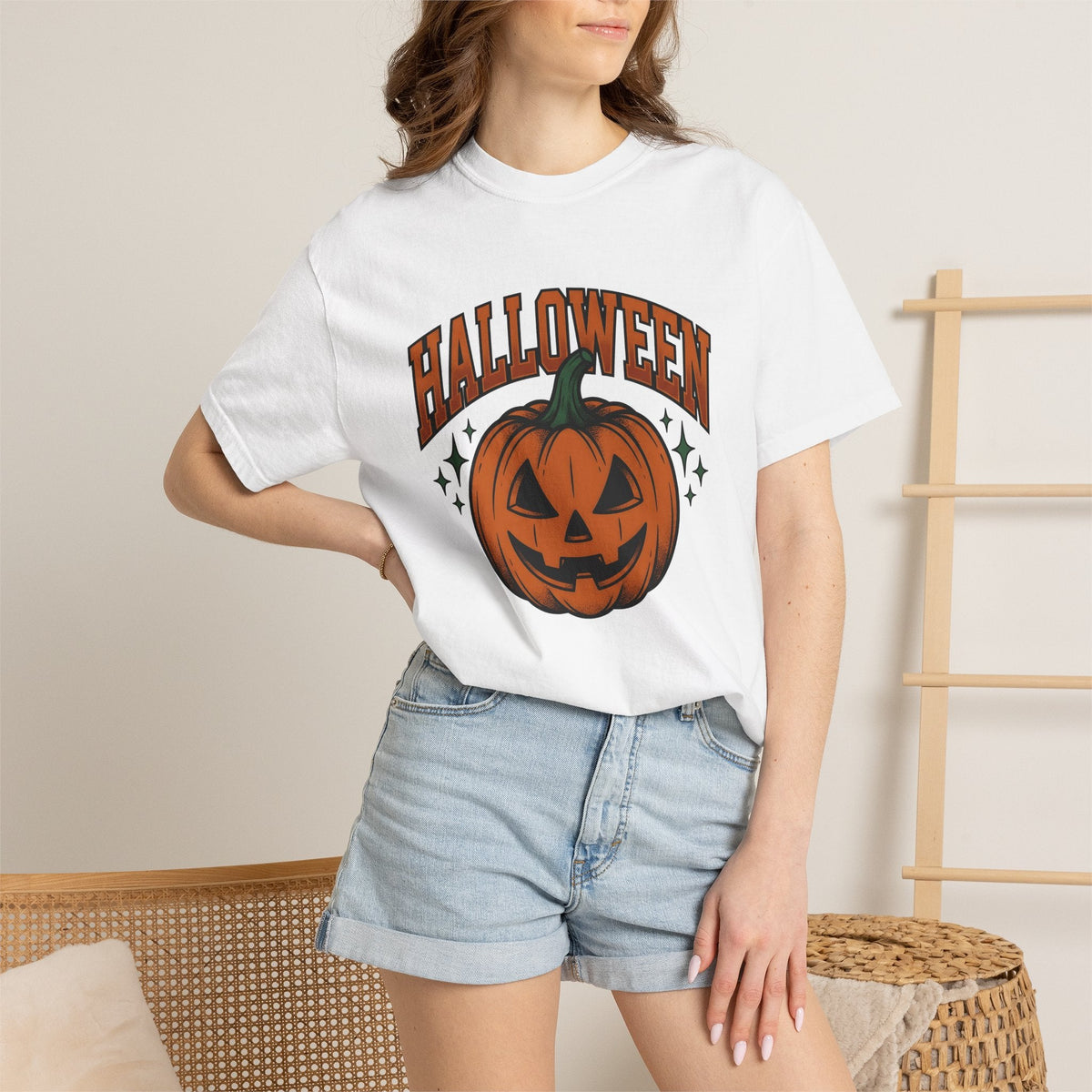 Carved Pumpkin Rustic T-Shirt – Halloween Fall Country product image 7