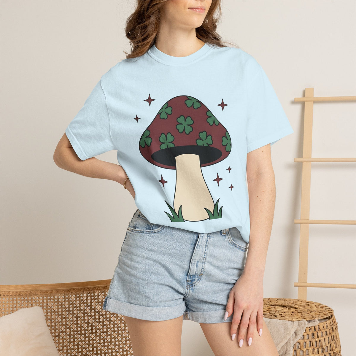 Four Leaf Mushroom Shirt St Patrick's Day Plants Gift Women product image 9