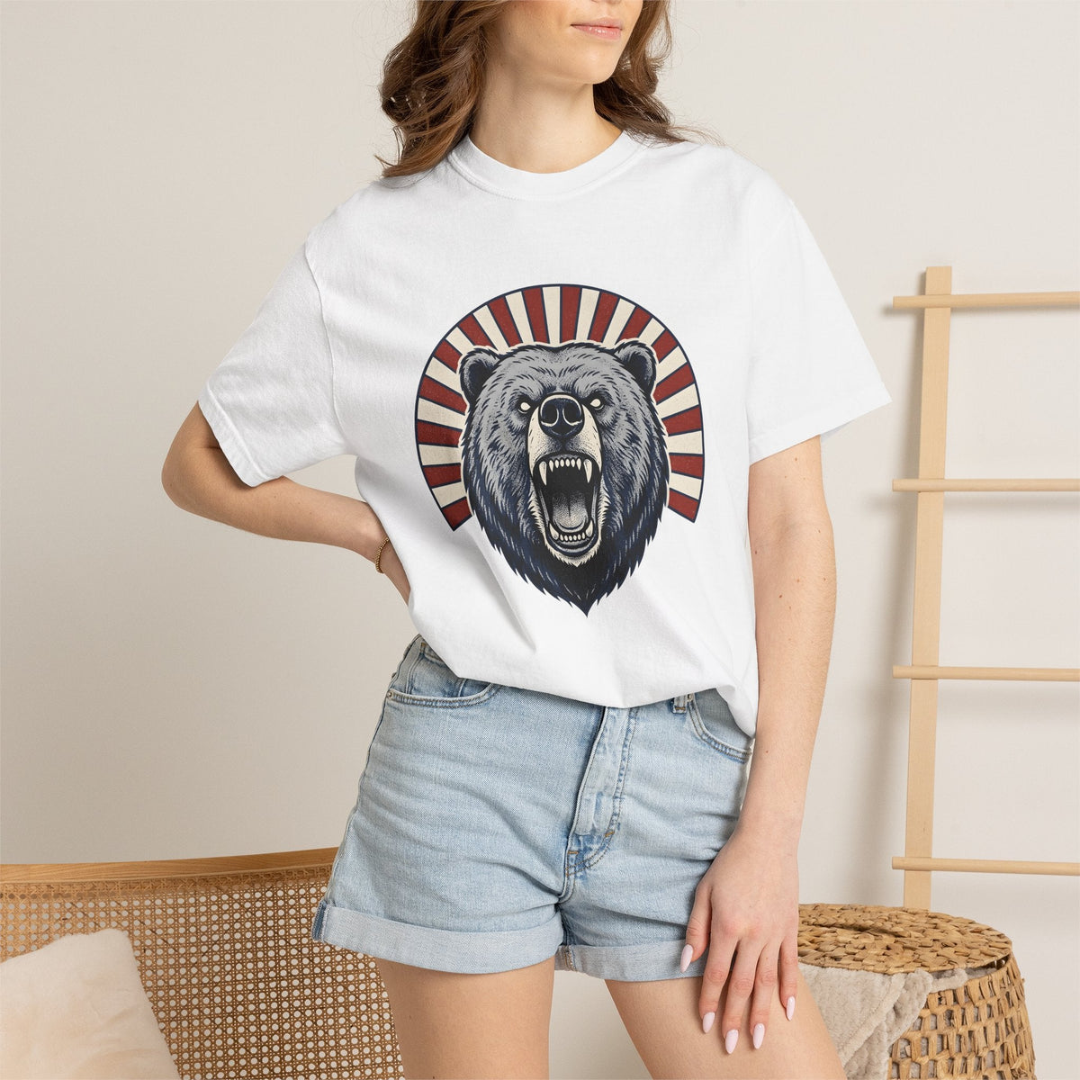 Bear Head Shirt America Patriotic Unisex Gift Bold Graphic product image 6