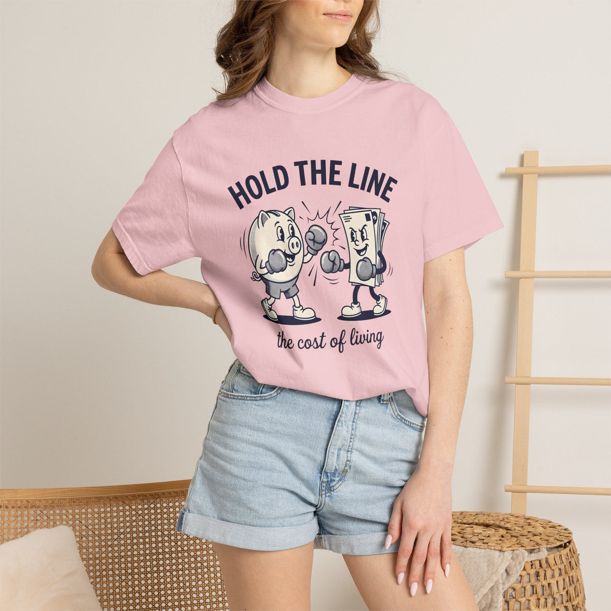 Piggy Bank Fight Shirt Funny Money Gift Women Hand Drawn product image 12