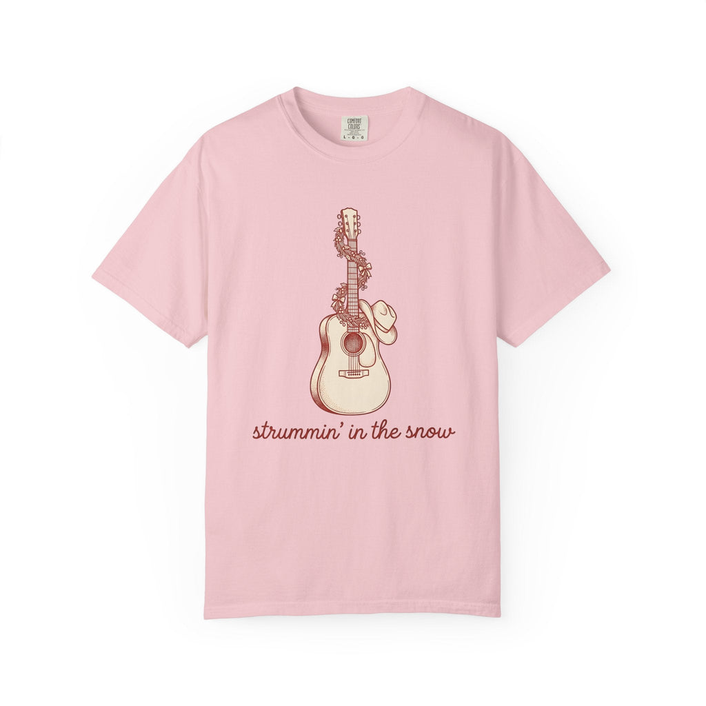 Guitar Wreath Shirt Christmas Music Unisex Gift Hand Drawn product image 3