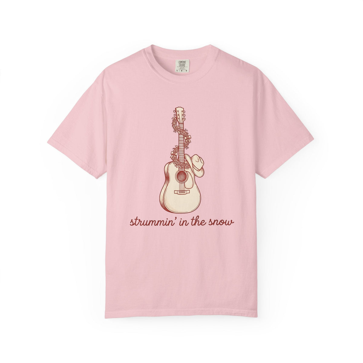 Guitar Wreath Shirt Christmas Music Unisex Gift Hand Drawn product image 3