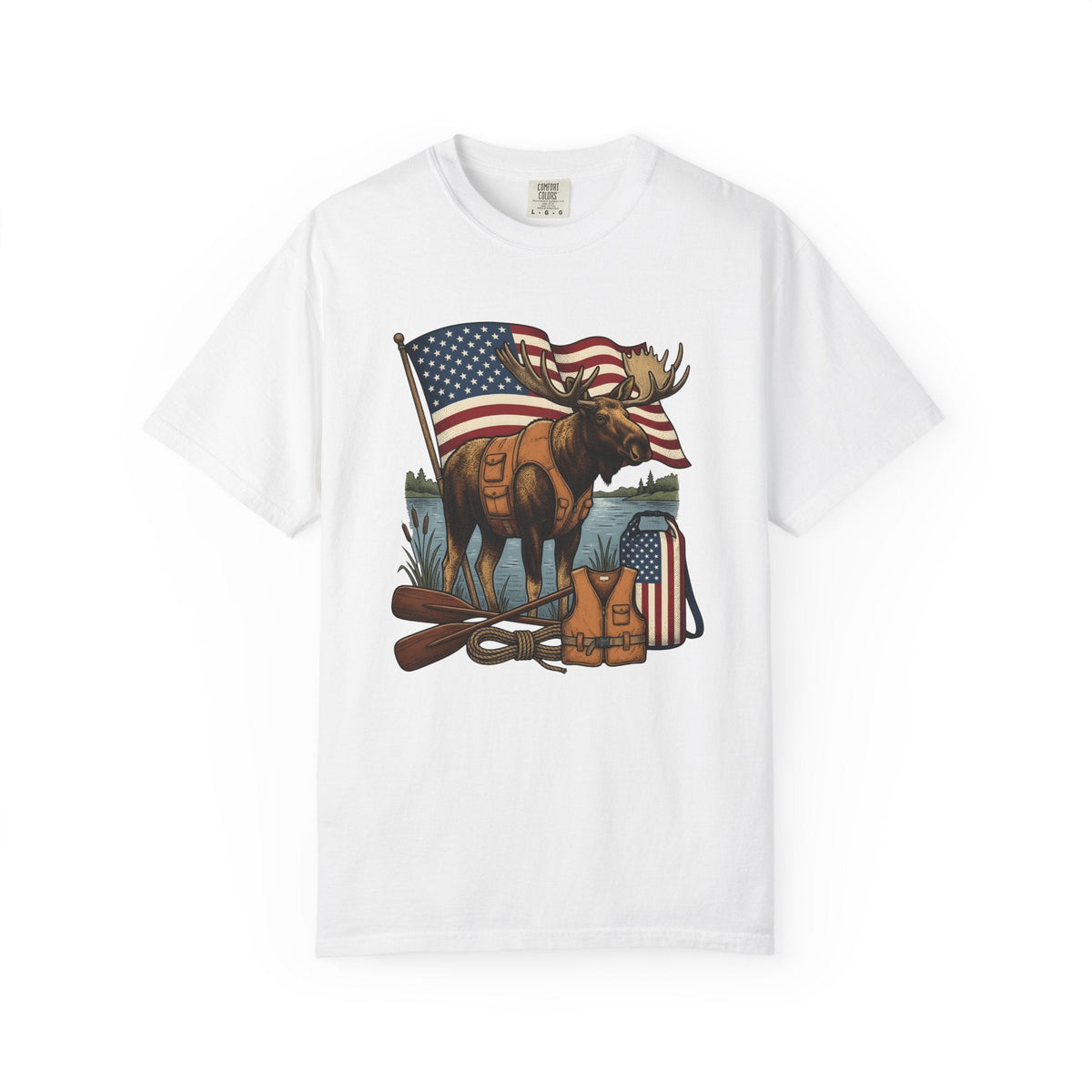 Moose Hiking Shirt Camping Travel Gift Women Distressed Tee product image 1