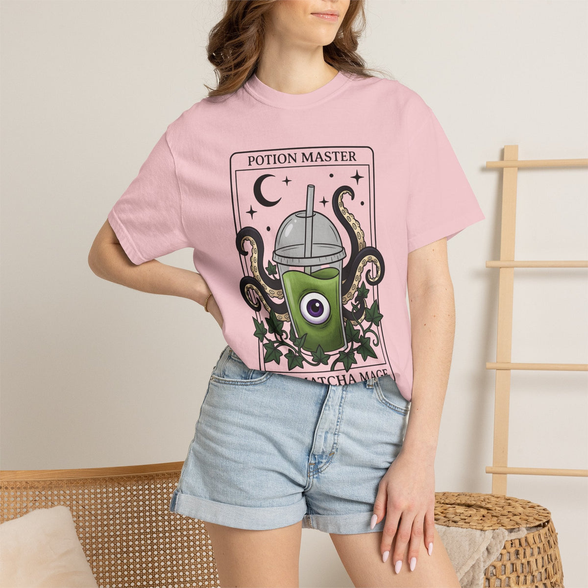 Matcha Drink Monster Shirt Boho Chic Occult Gift Women product image 12