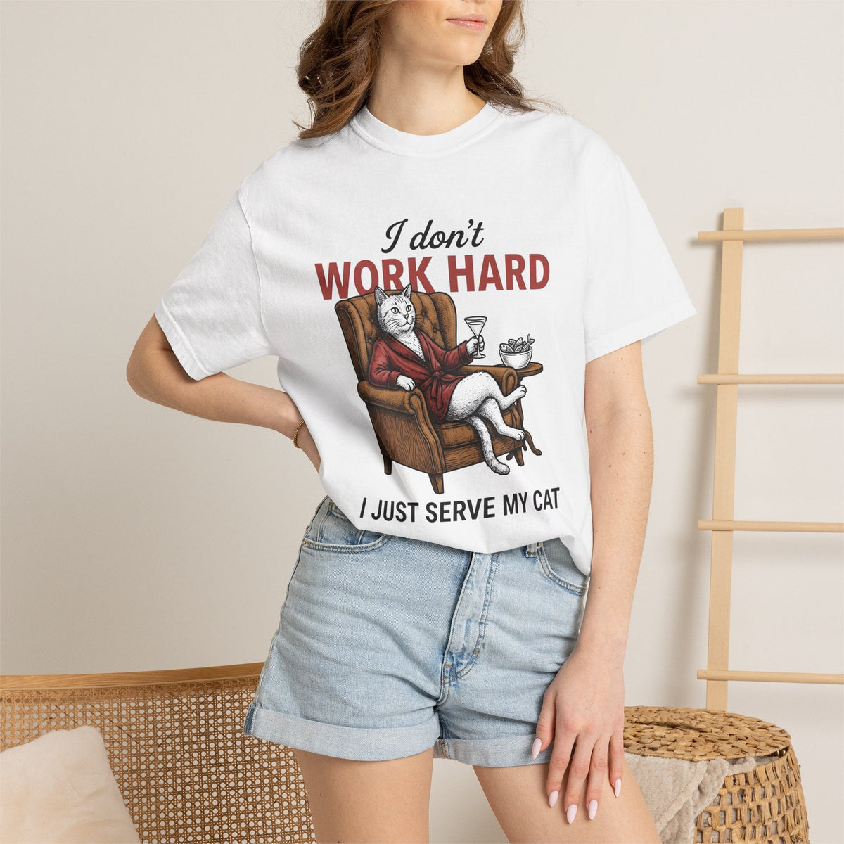 Cat Lounge Chair Shirt Satire Unisex Gift Nostalgic Tee product image 6