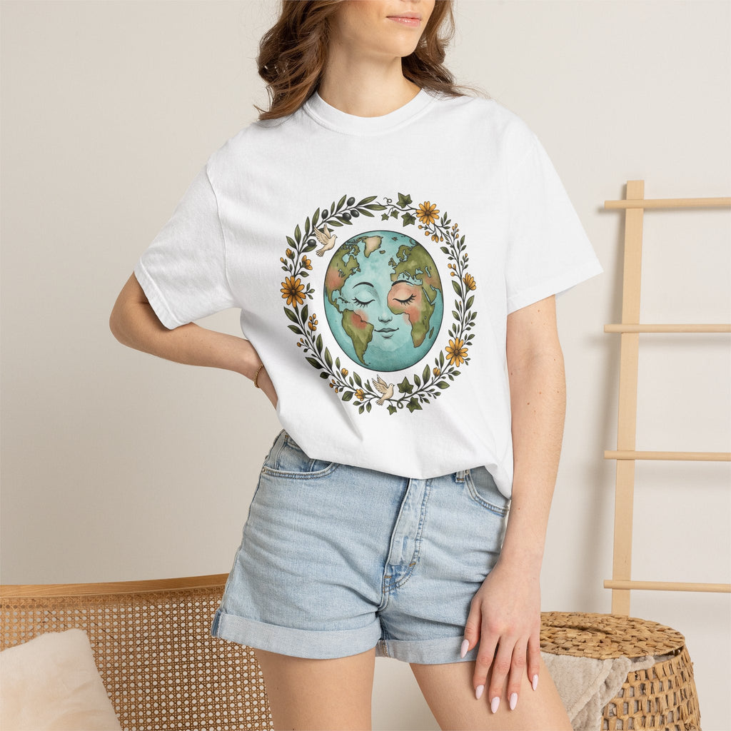 Planet Face Shirt Boho Chic Environment Unisex Gift product image 6
