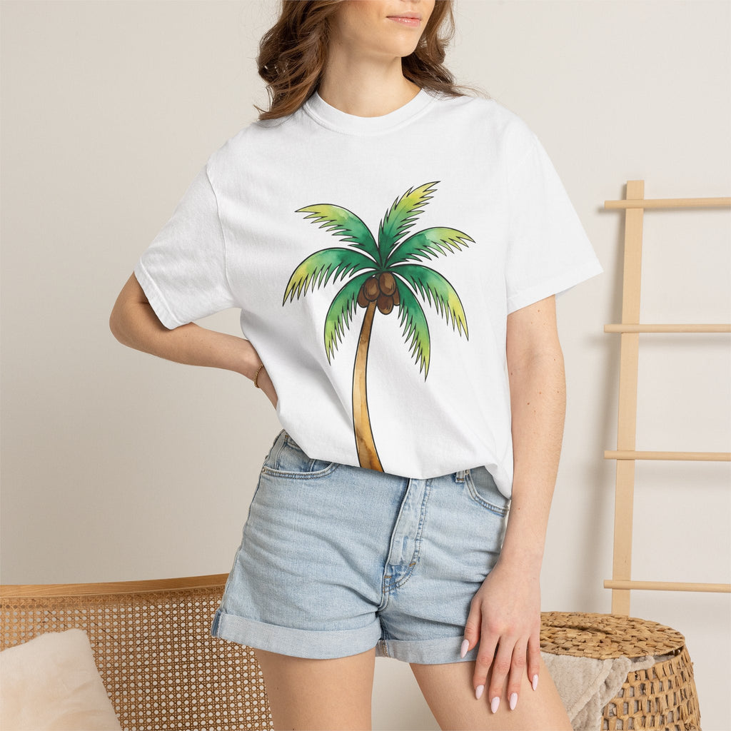 Palm Leaf Shirt Tropical Beach Unisex Gift Watercolor Tee product image 6