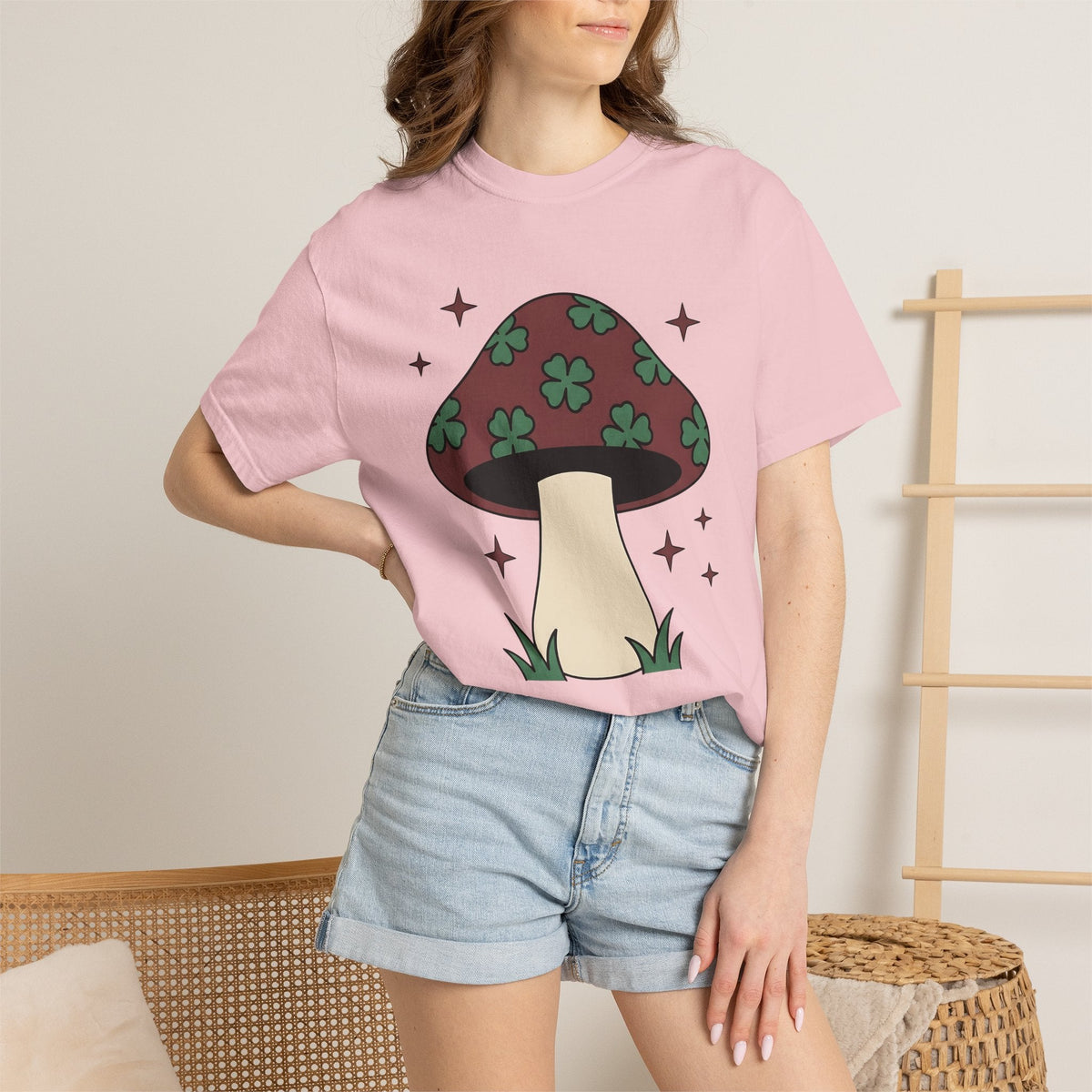 Four Leaf Mushroom Shirt St Patrick's Day Plants Gift Women product image 12