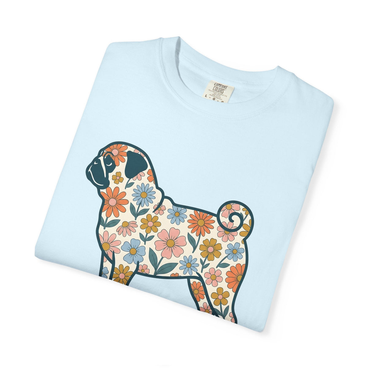 Pug Dog Shirt Floral Unisex Gift Graphic Tee Puggle T-Shirt product image 8
