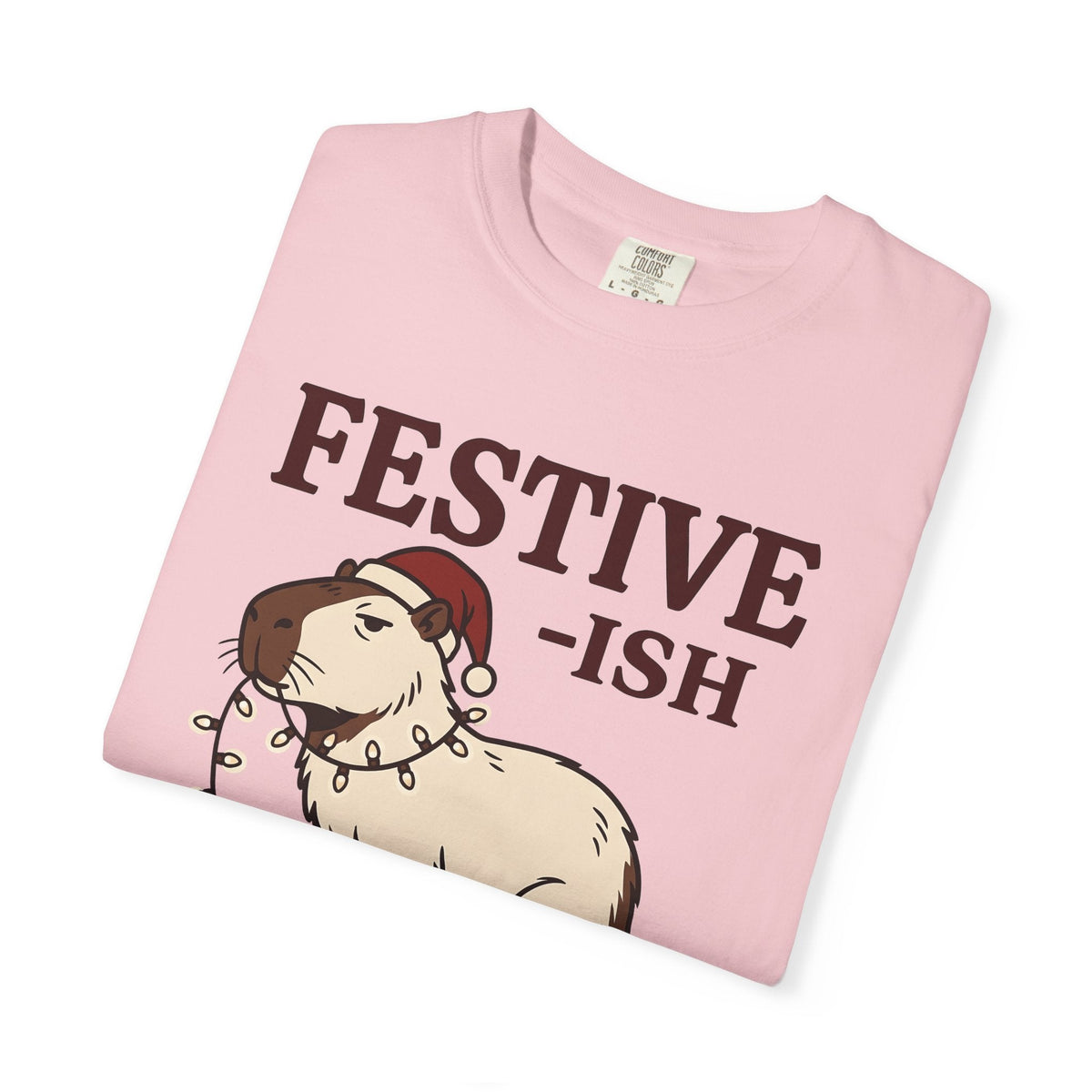 Capybara Christmas Hat Shirt Christmas Wildlife Unisex Gift Comic Tee Rodent