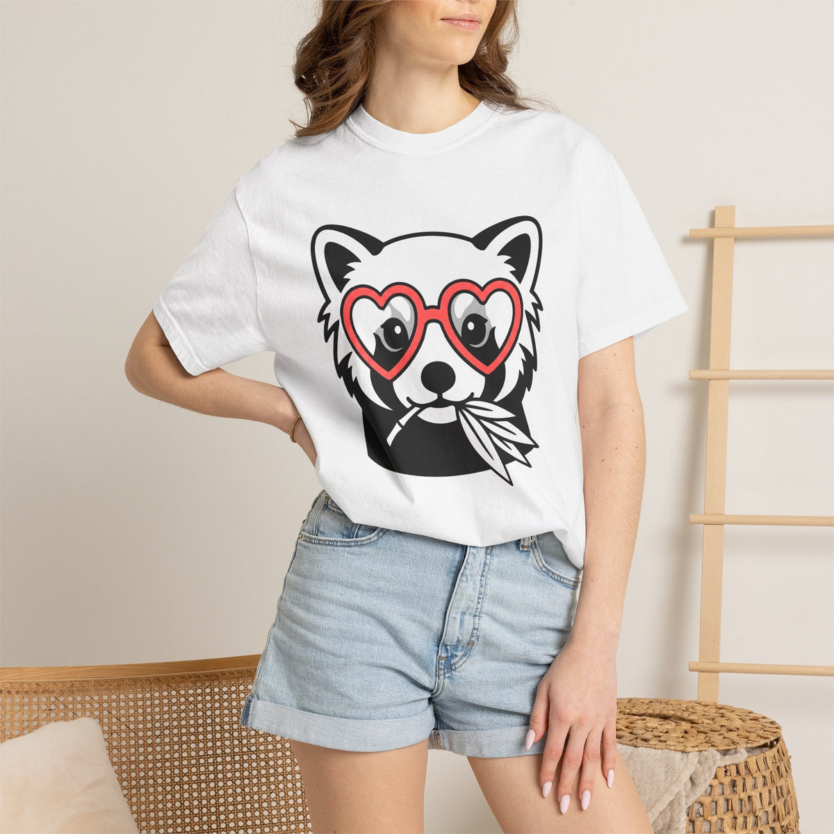 Red Panda Shirt Valentine Animal Gift Women Cartoon Tee product image 6