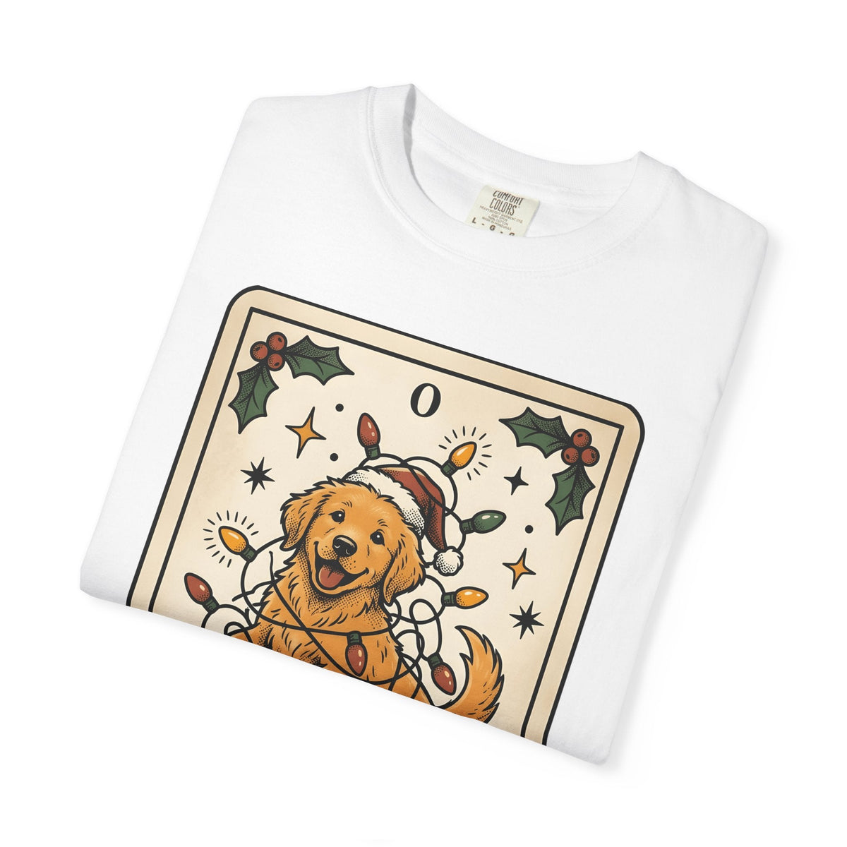 Golden Retriever Fairy Lights Retro T-Shirt – Christmas Dog product image 5