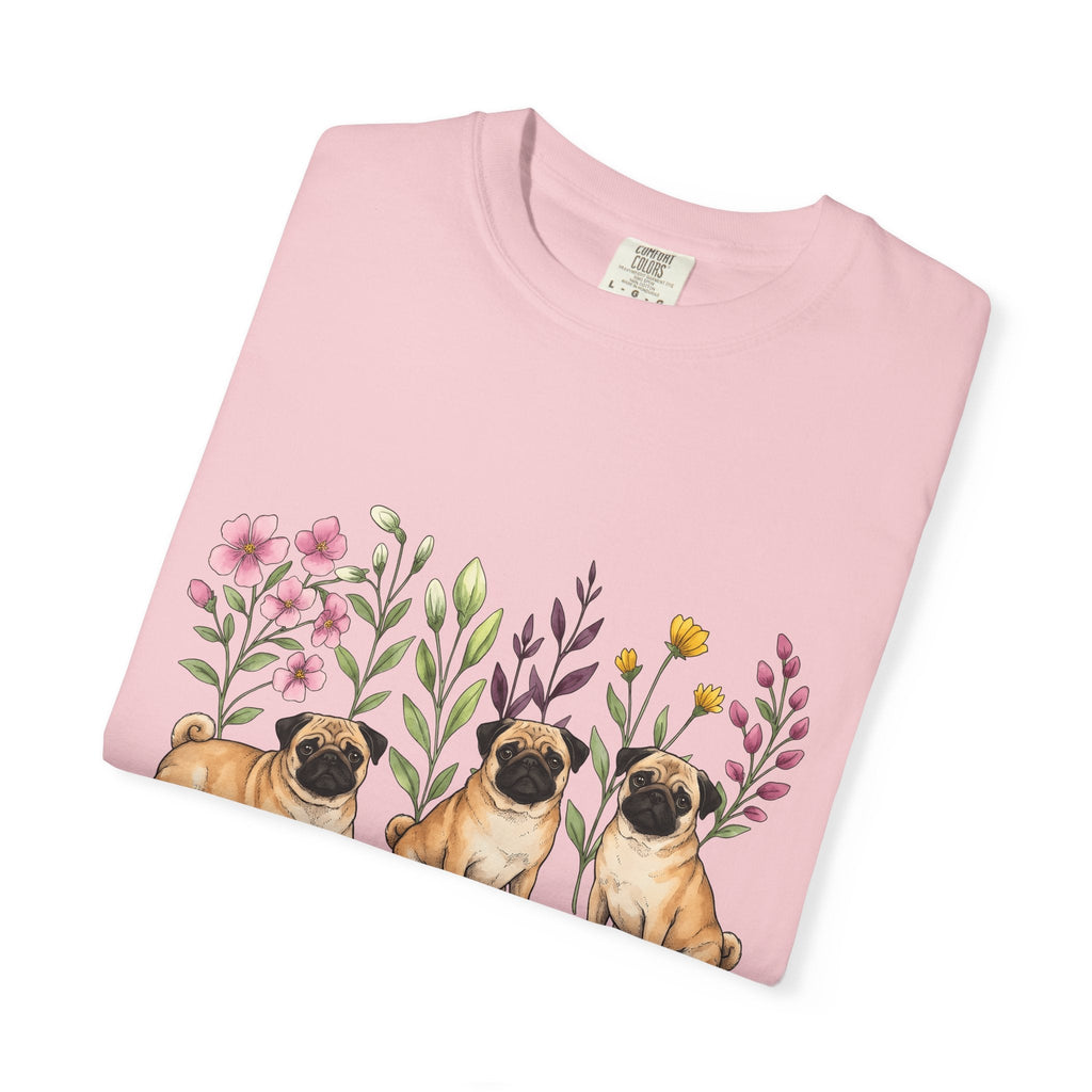 Pug Group Shirt Dog Plants Unisex Gift Line Art Tee T-Shirt product image 11