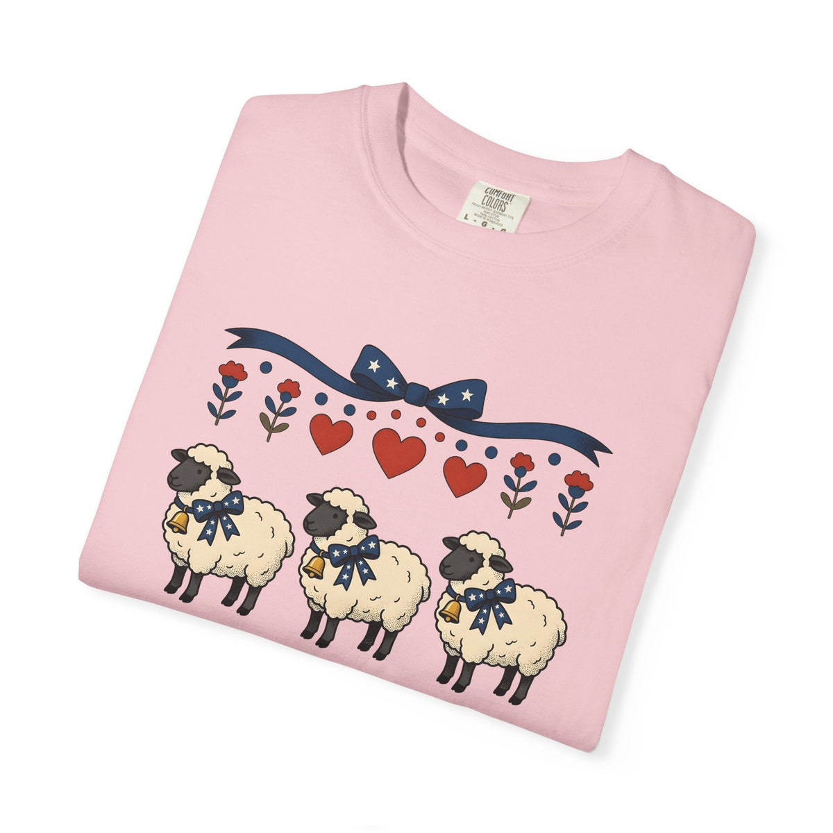 Sheep Trio Shirt 4th Of July Farmhouse Unisex Gift Folk Art product image 11